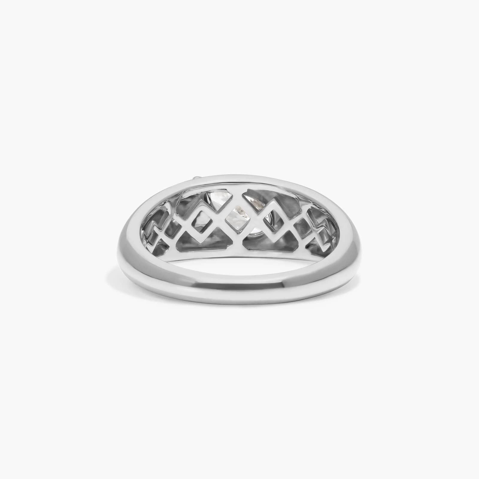Dome Ring With 0.50 CTW Pear Shaped Lab-Grown Diamond In 14K White Gold