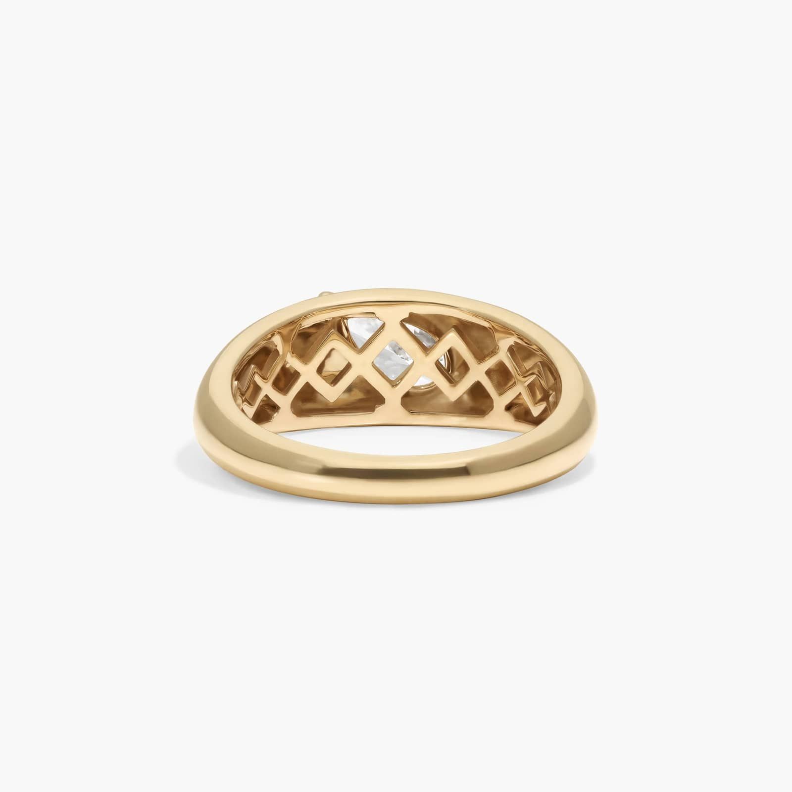 Dome Ring With 0.50 CTW Pear Shaped Lab-Grown Diamond In 14K Yellow Gold
