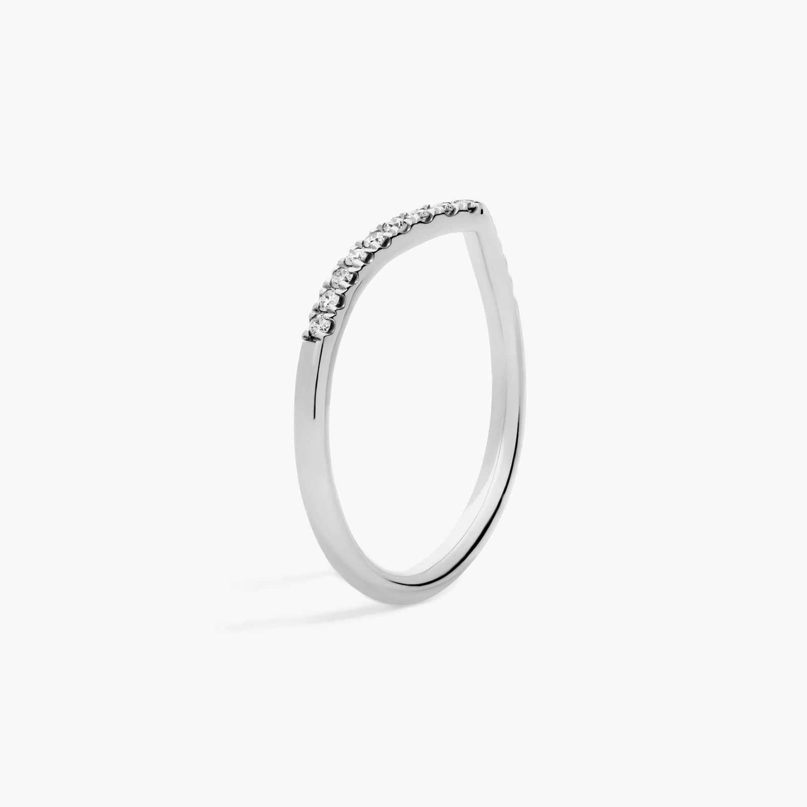 Diamond Chevron Stackable Fashion Ring in 14k White Gold (1/10 ct. tw.)