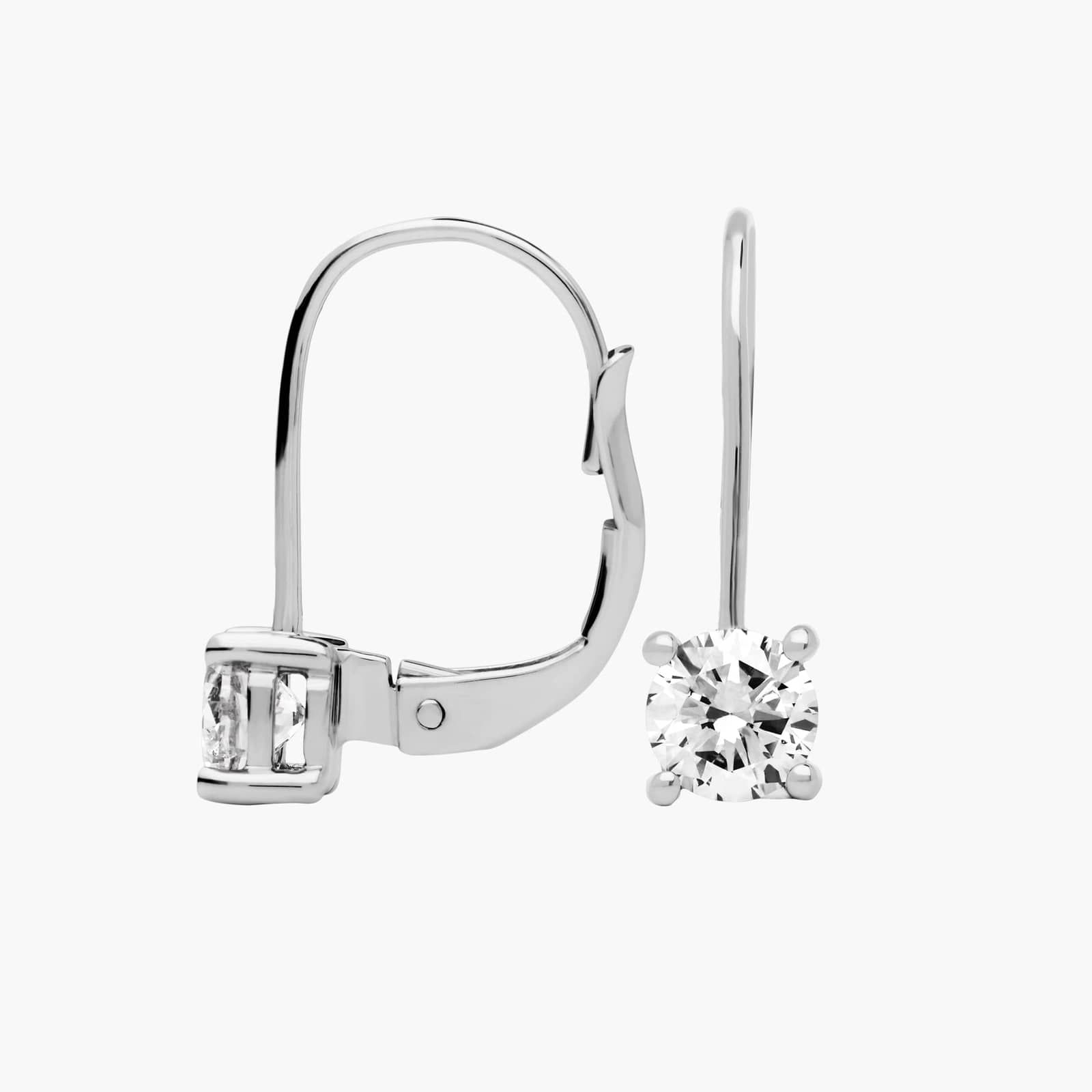 Diamond Four-Prong Drop Earring in 14k White Gold (1/2 ct. tw.)