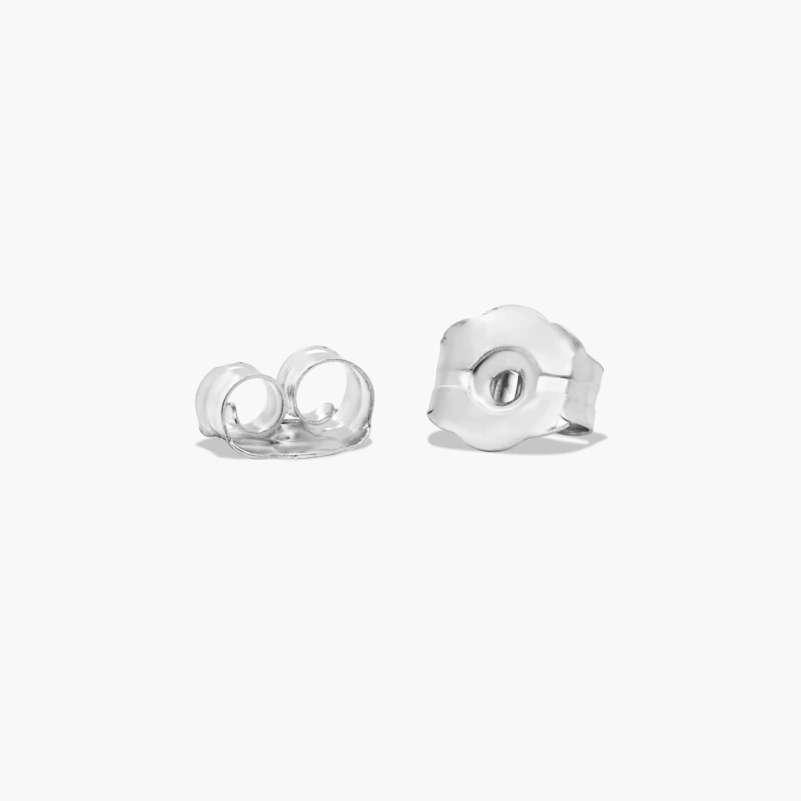 Emerald Cut Ruby Birthstone Stud Earrings In 14K White Gold