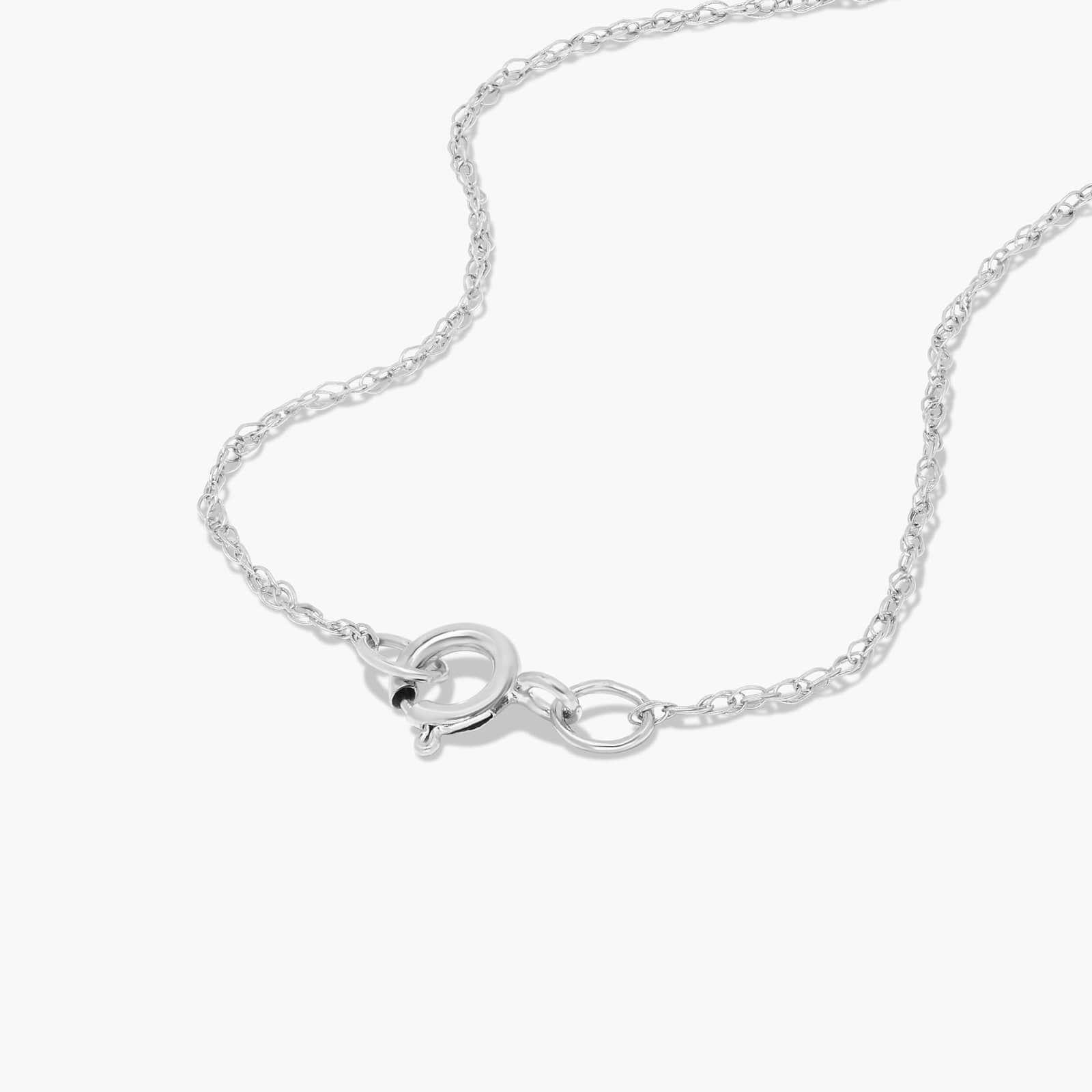 14K White Gold Emerald Cut Peridot Birthstone Pendant Necklace