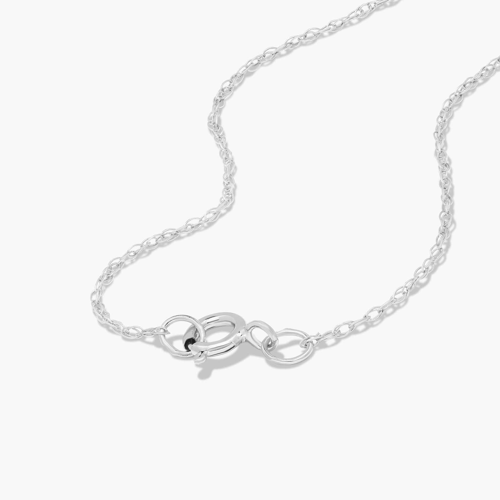 14K White Gold Emerald Cut Sapphire Birthstone Pendant Necklace