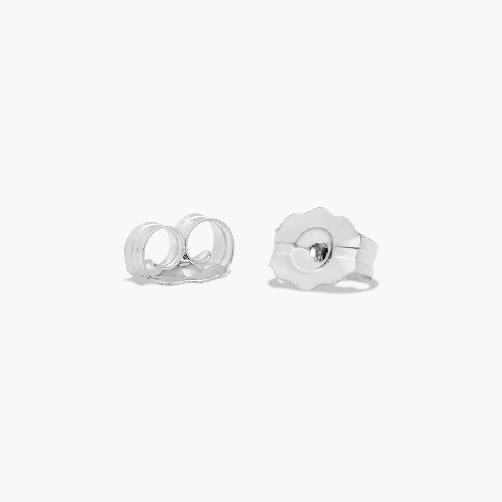 Pear Shape Garnet And Tri-Diamond Stud Earrings In 14K White Gold
