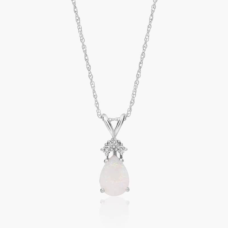 ★ROSEMONT★ 14K necklace (October birthstone) RS1315 Birthstone pendant, Square cut, October, Pink, Rhodium