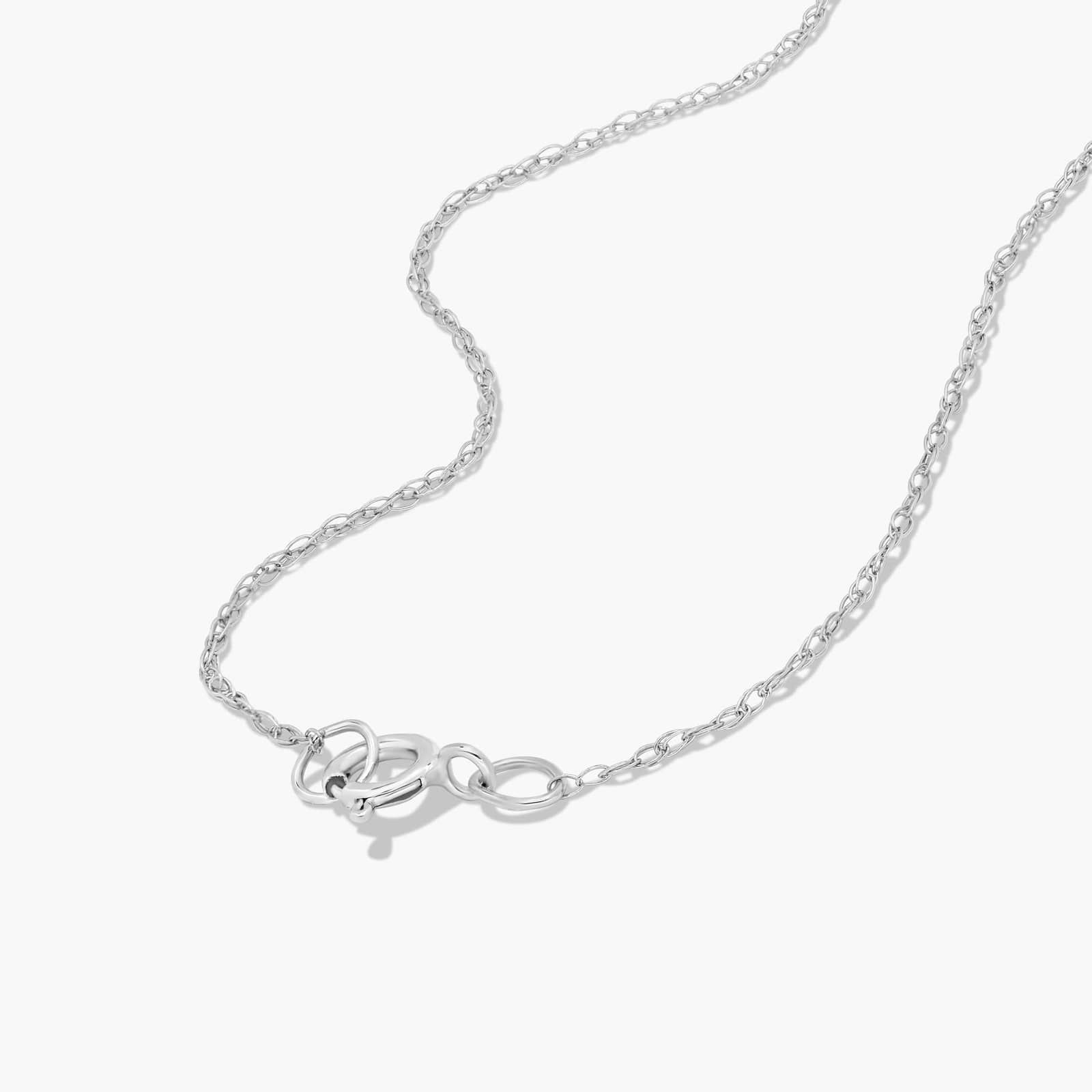 14K White Gold Pear Shaped Citrine & Tri-Diamond Birthstone Pendant Necklace