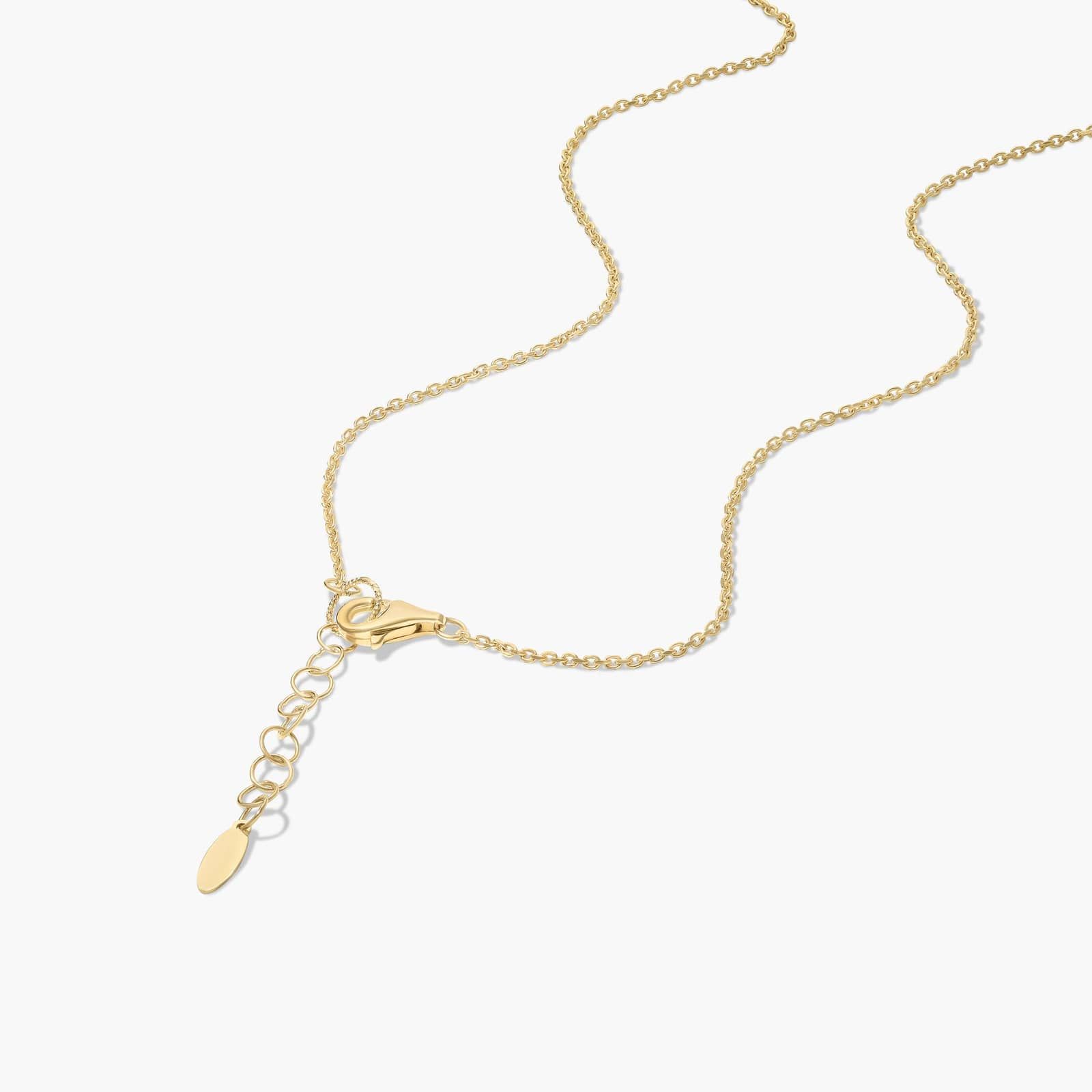 14K Yellow Gold Heart Shaped Mother of Pearl Pendant Necklace