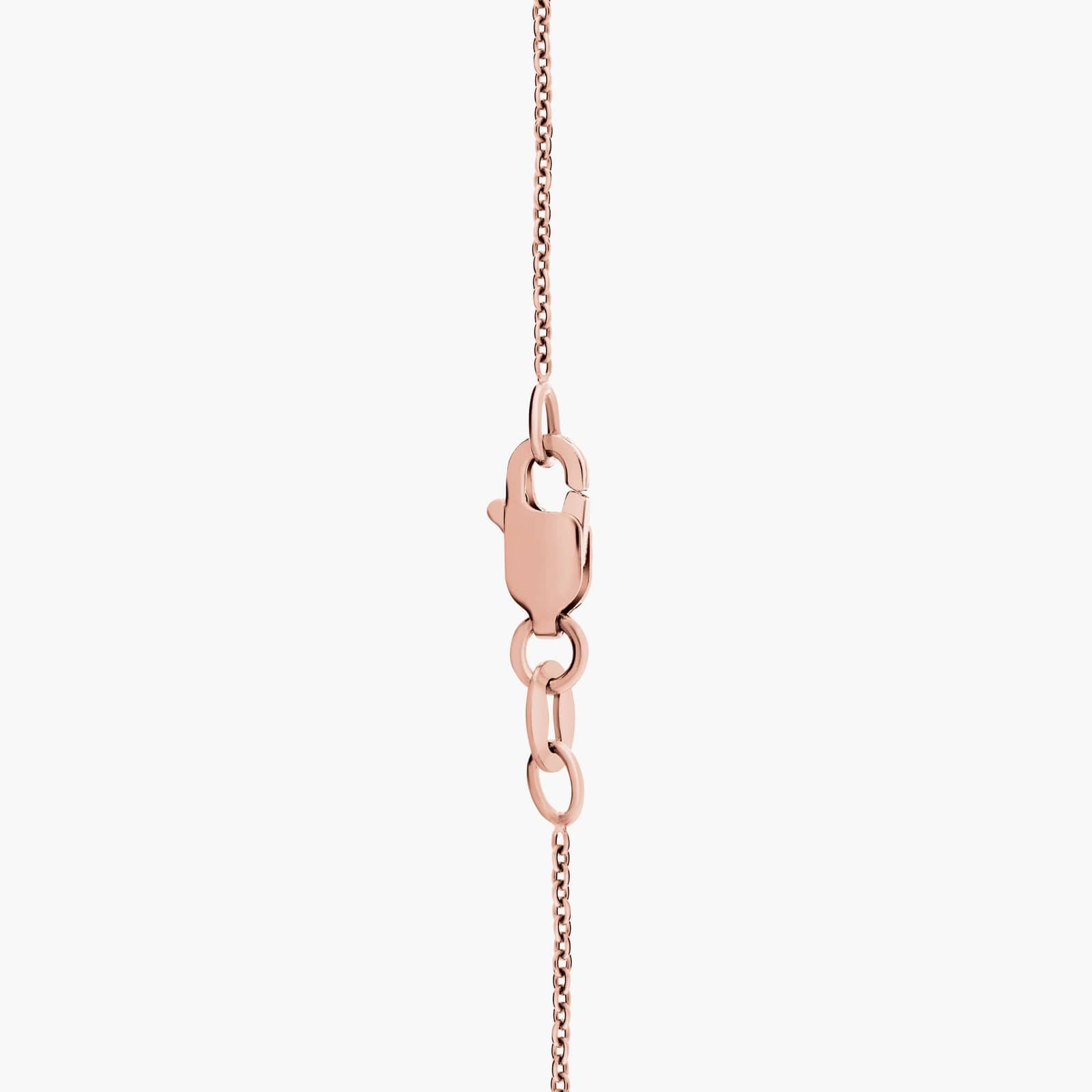 Pink Sapphire and Diamond Solitaire Pendant in 14k Rose Gold