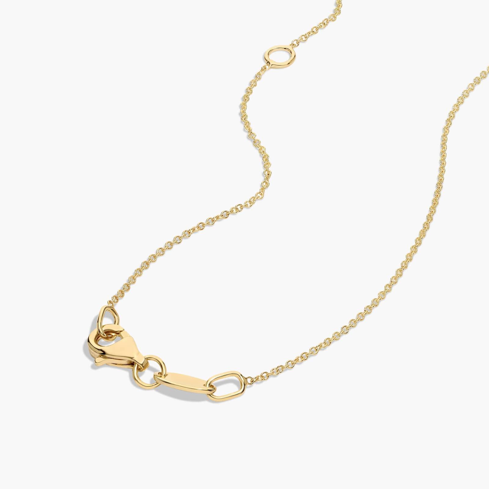 14K Yellow Gold Reversible Kitty Shaped Mother of Pearl Pendant Necklace