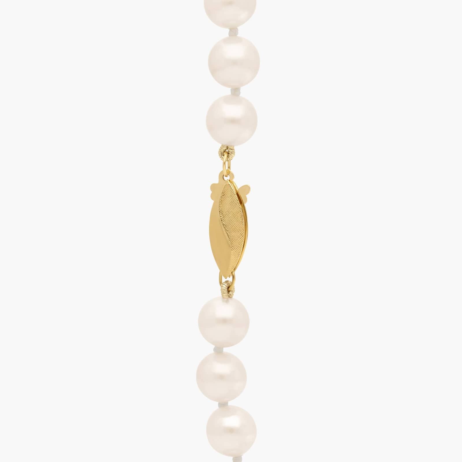 36" Classic Akoya Cultured Pearl Strand Necklace in 18k Yellow Gold (7.5-8.0mm)
