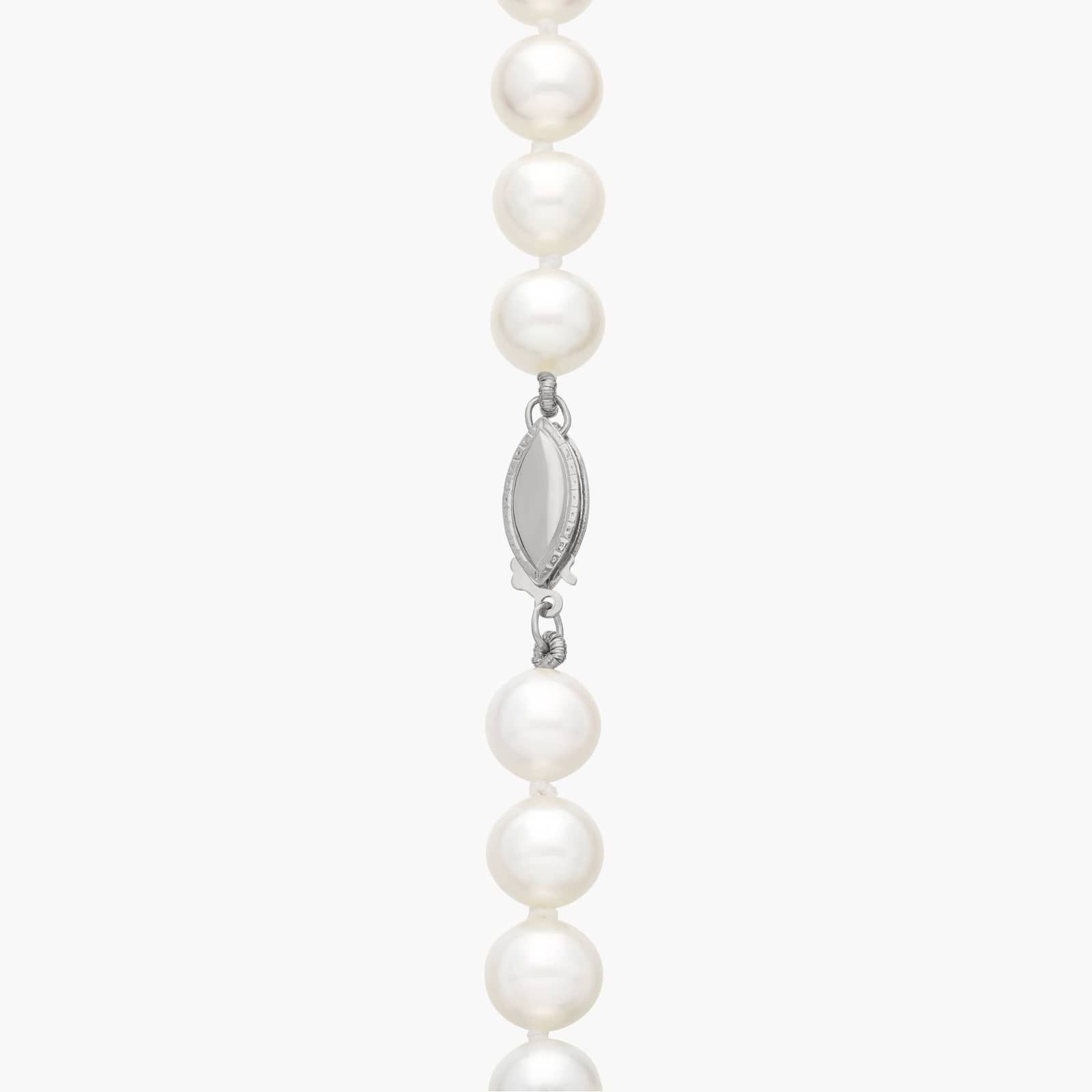 20" Freshwater Cultured Pearl Strand Necklace in 14k White Gold (7.5-8.0mm)