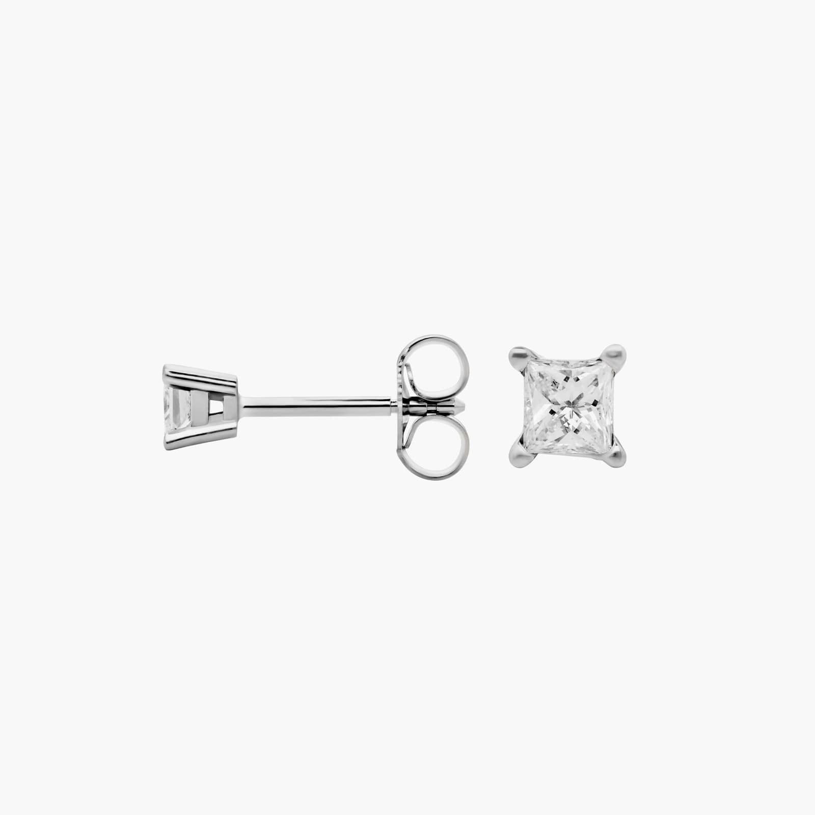 Princess Cut Diamond Stud Earrings in 14k White Gold (1/4 ct. tw.)
