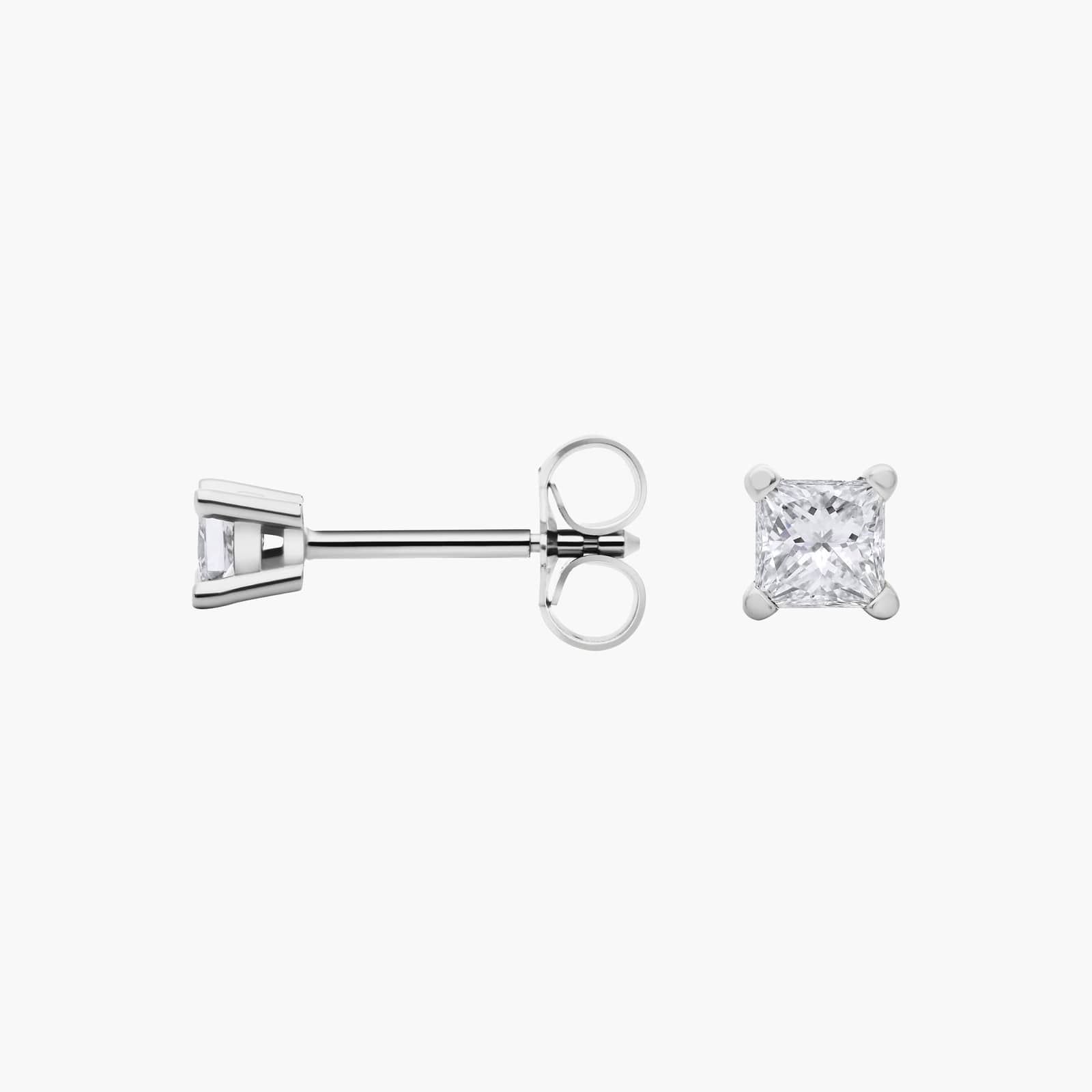 Princess Cut Diamond Stud Earrings in 14k White Gold (1/3 ct. tw.)