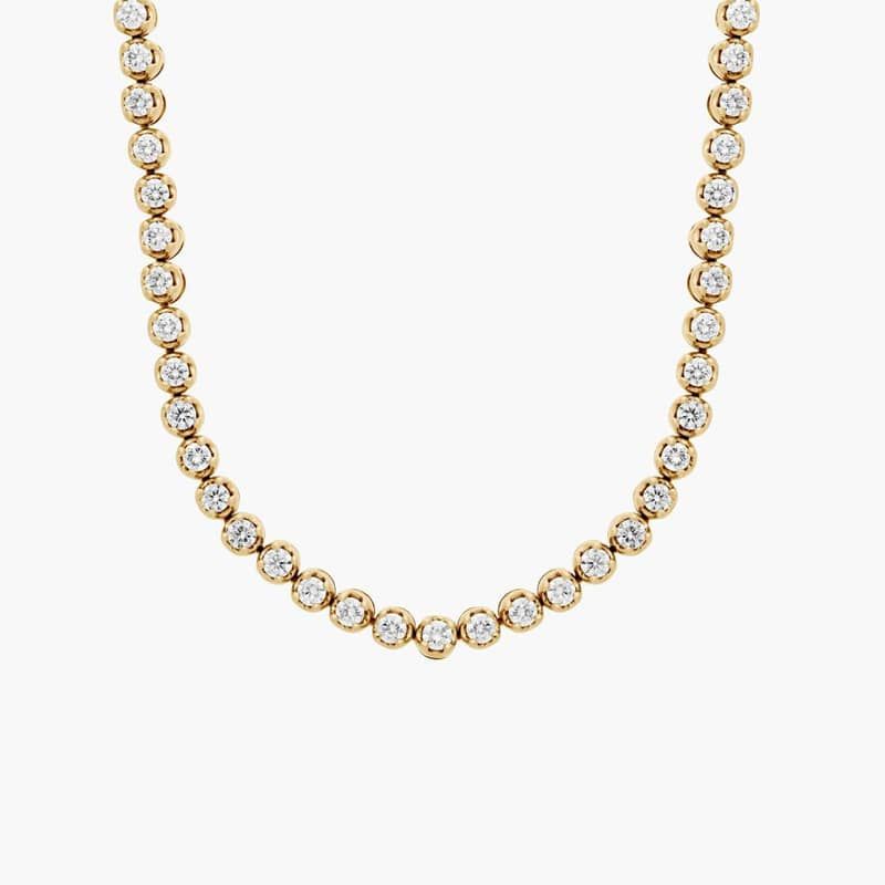 Straight Eternity Necklace in Yellow Gold (7 ct. tw.)