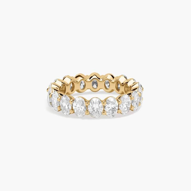 Oval Cut Eternity Ring in 18k Yellow Gold (4 ct. tw.)