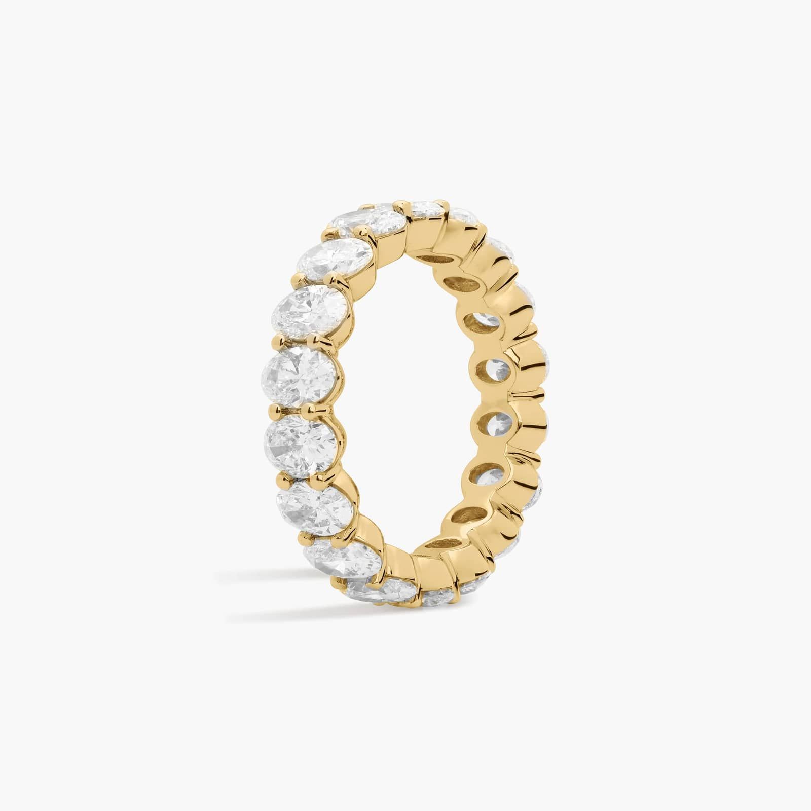 Oval Cut Eternity Ring in 18k Yellow Gold (4 ct. tw.)