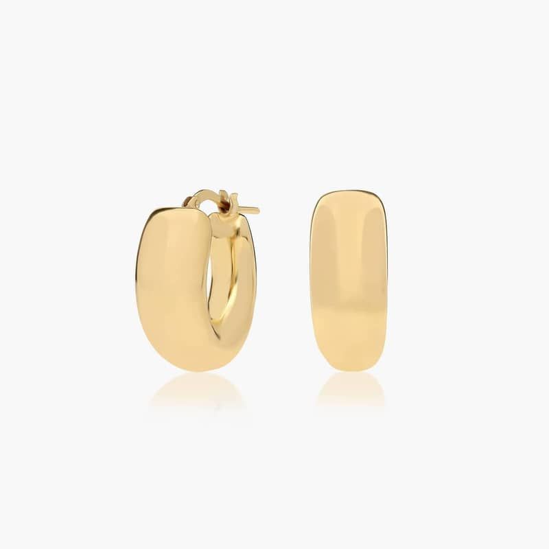 Golden Hour Polished Hoop Earrings In 14K Yellow Gold