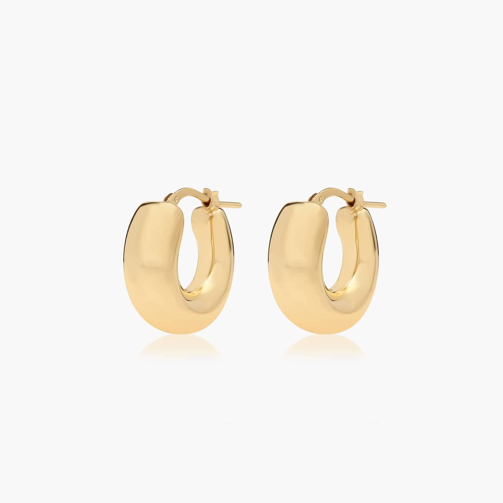 Golden Hour Polished Hoop Earrings In 14K Yellow Gold