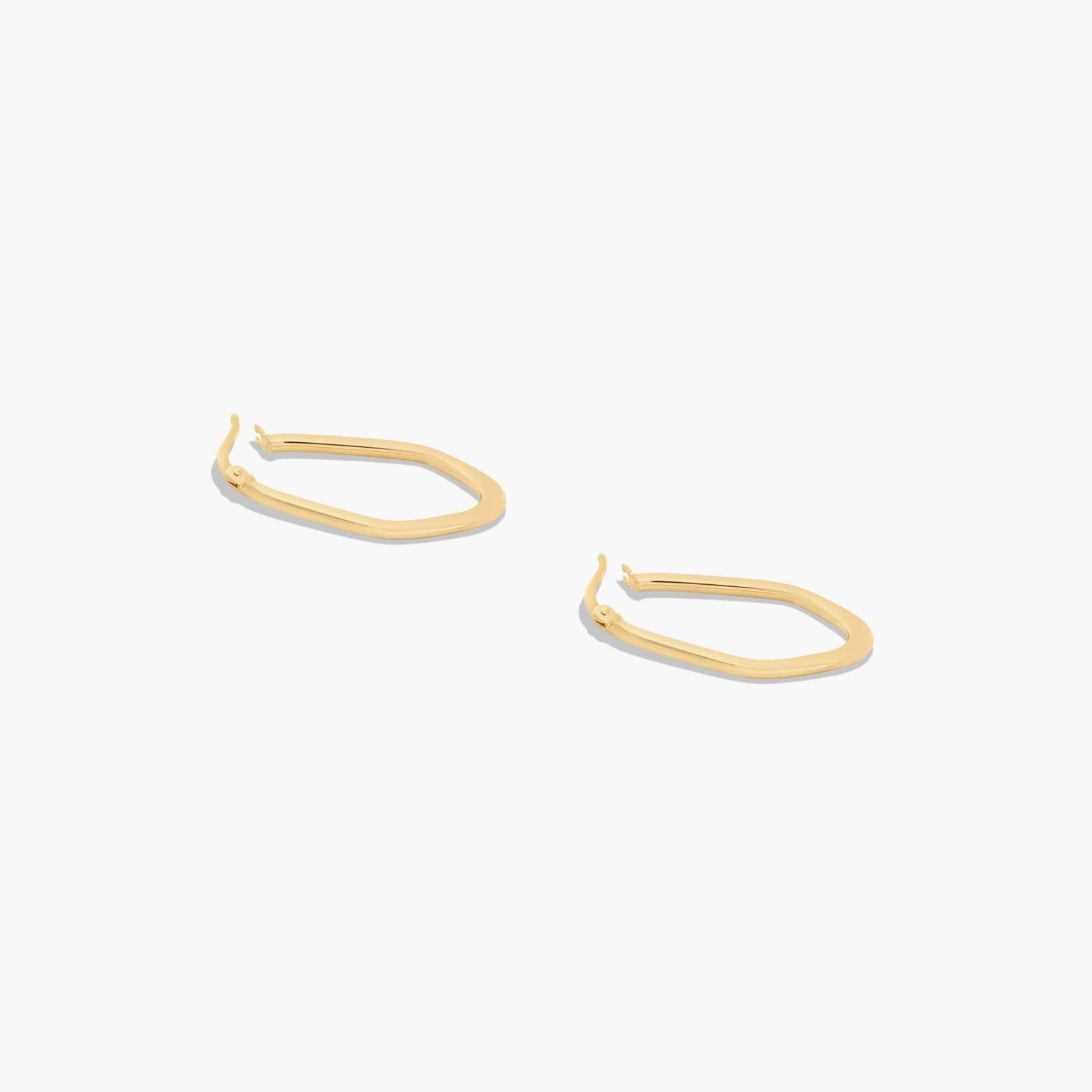 Golden Hour Geometric Oval Hoop Earrings In 14K Yellow Gold