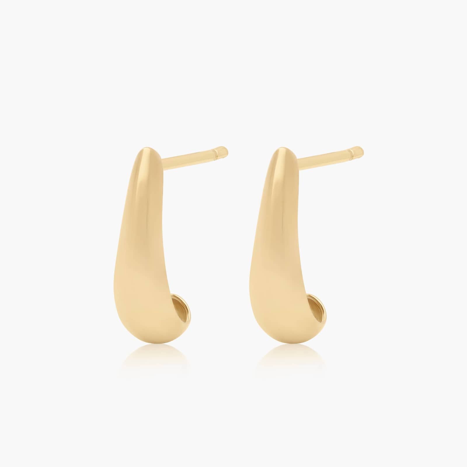 Golden Hour J-Hoop Earrings In 14K Yellow Gold