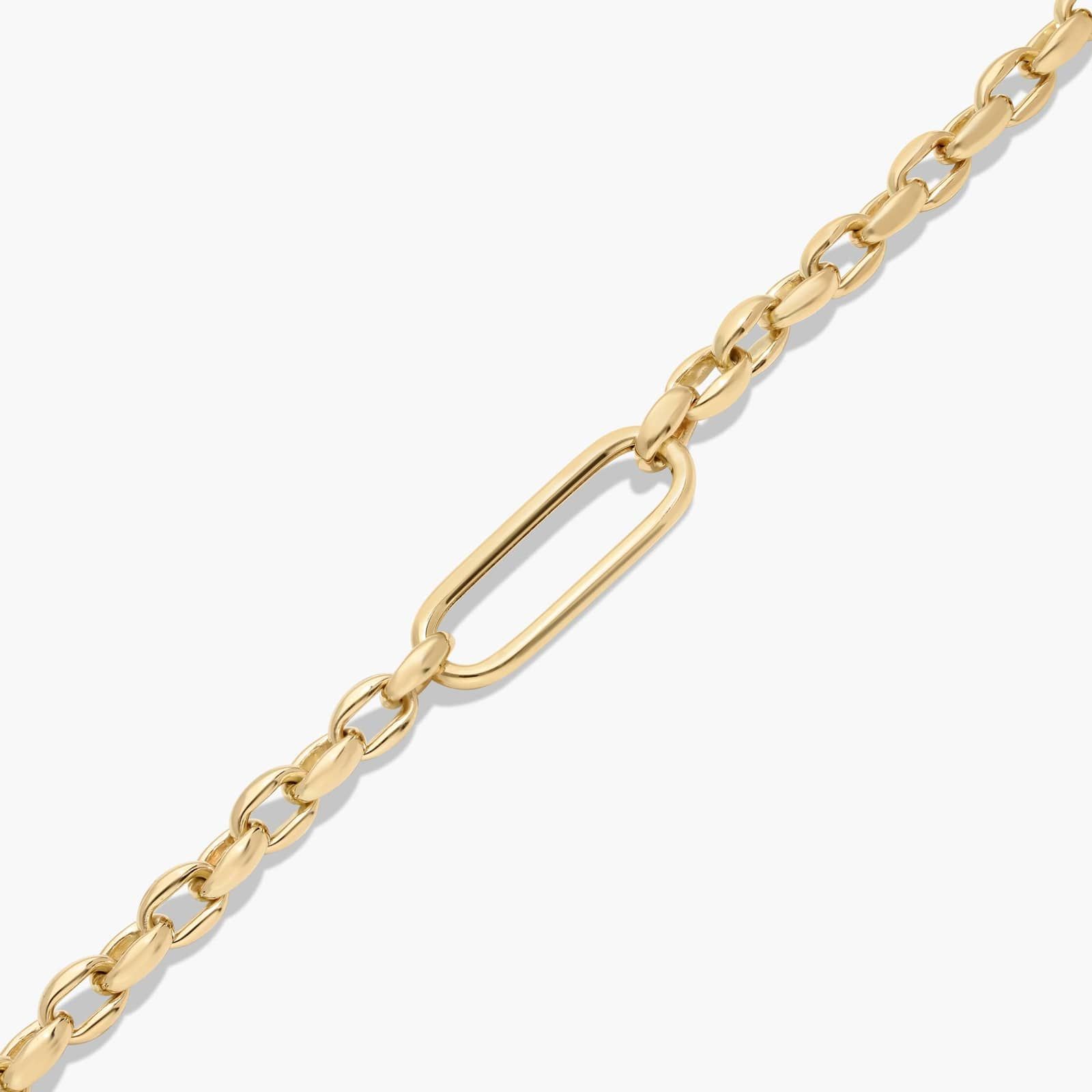Golden Hour Elongated Oval Link Bracelet In 14K Yellow Gold
