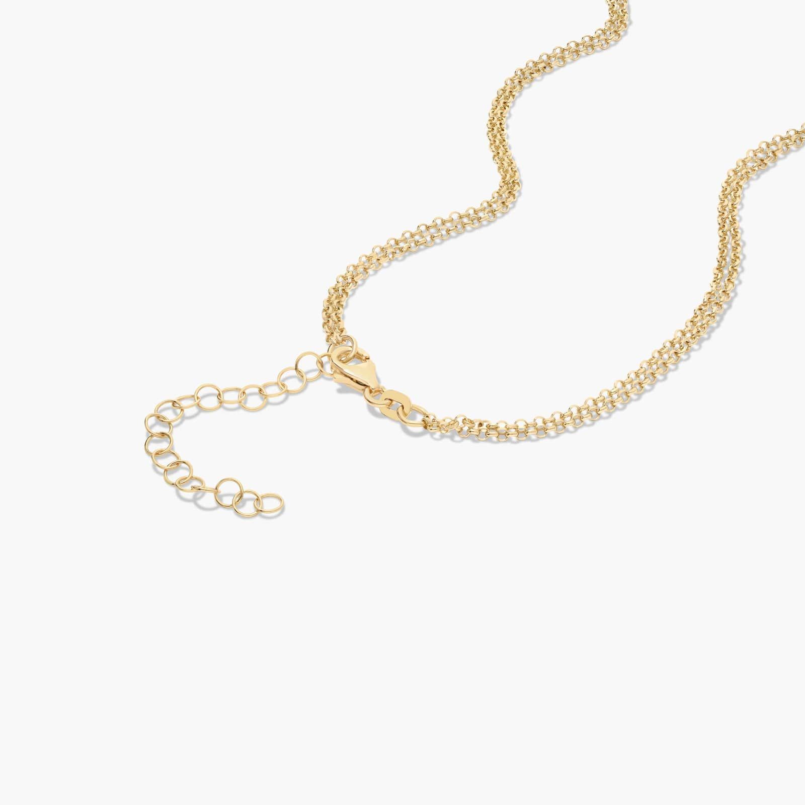 14K Yellow Gold Golden Hour Two-Strand Circle Link Necklace
