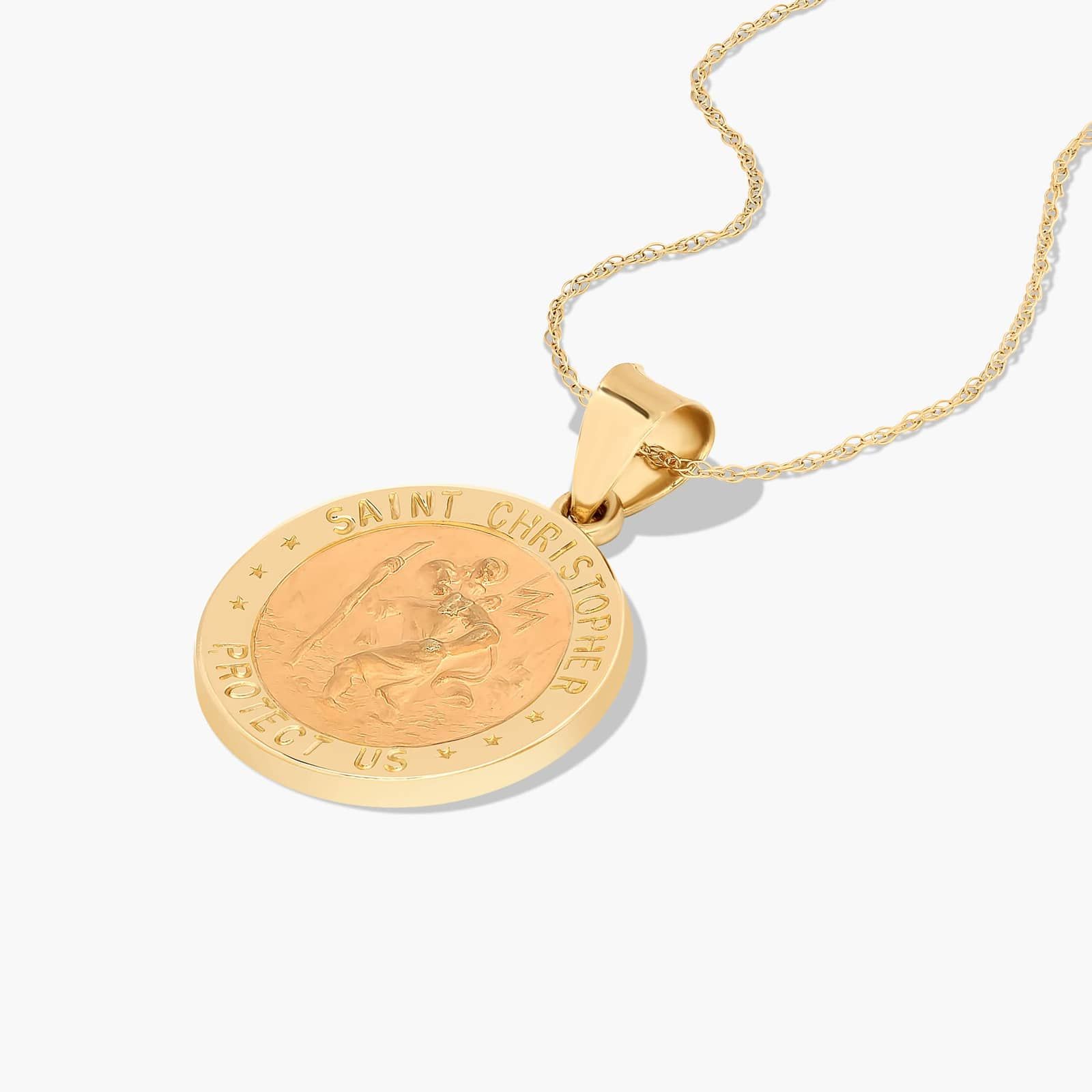 14K Yellow Gold Golden Hour Saint Christopher Medallion