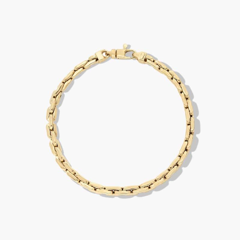Golden Hour Compressed Cable Link Bracelet In 14K Yellow Gold