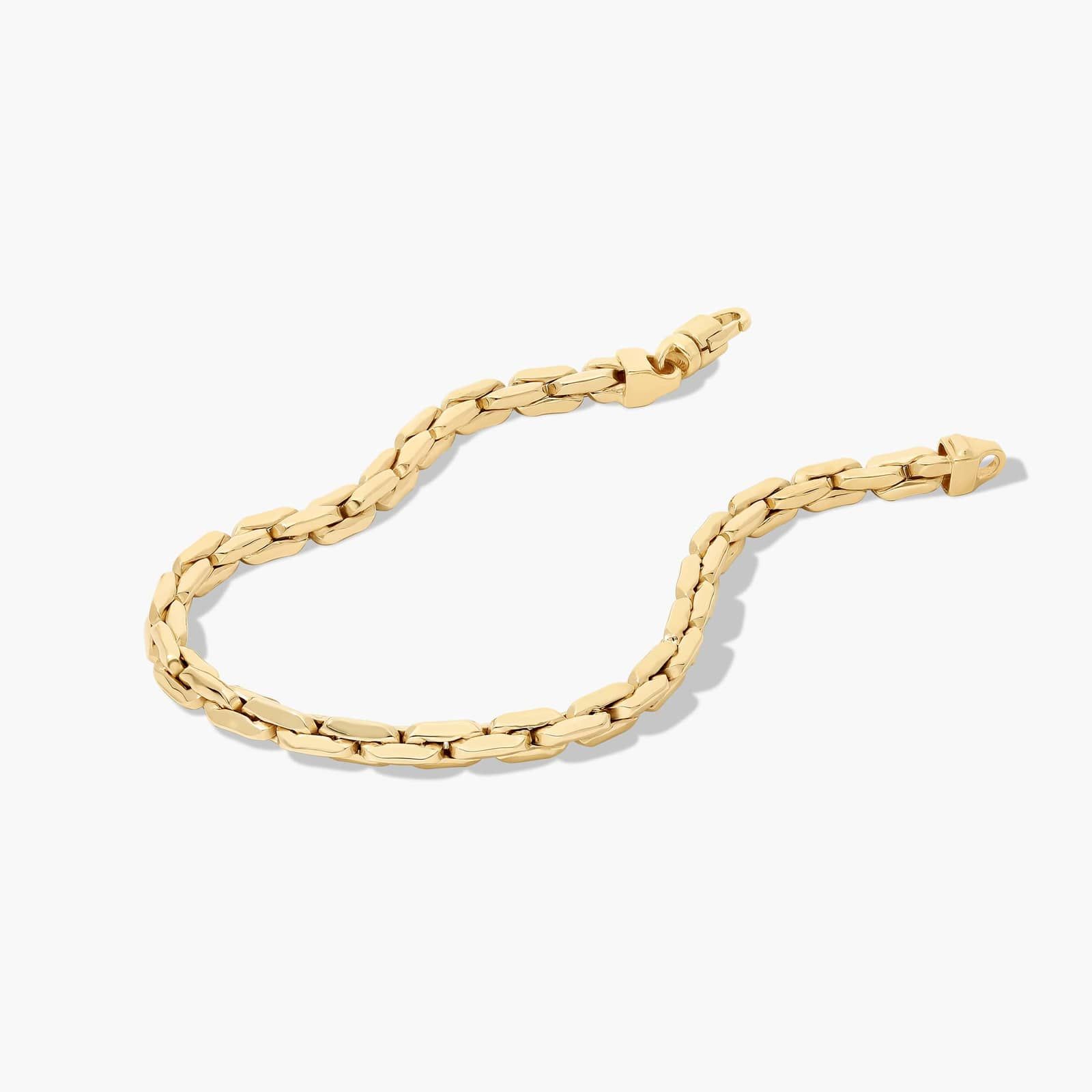 Golden Hour Compressed Cable Link Bracelet In 14K Yellow Gold