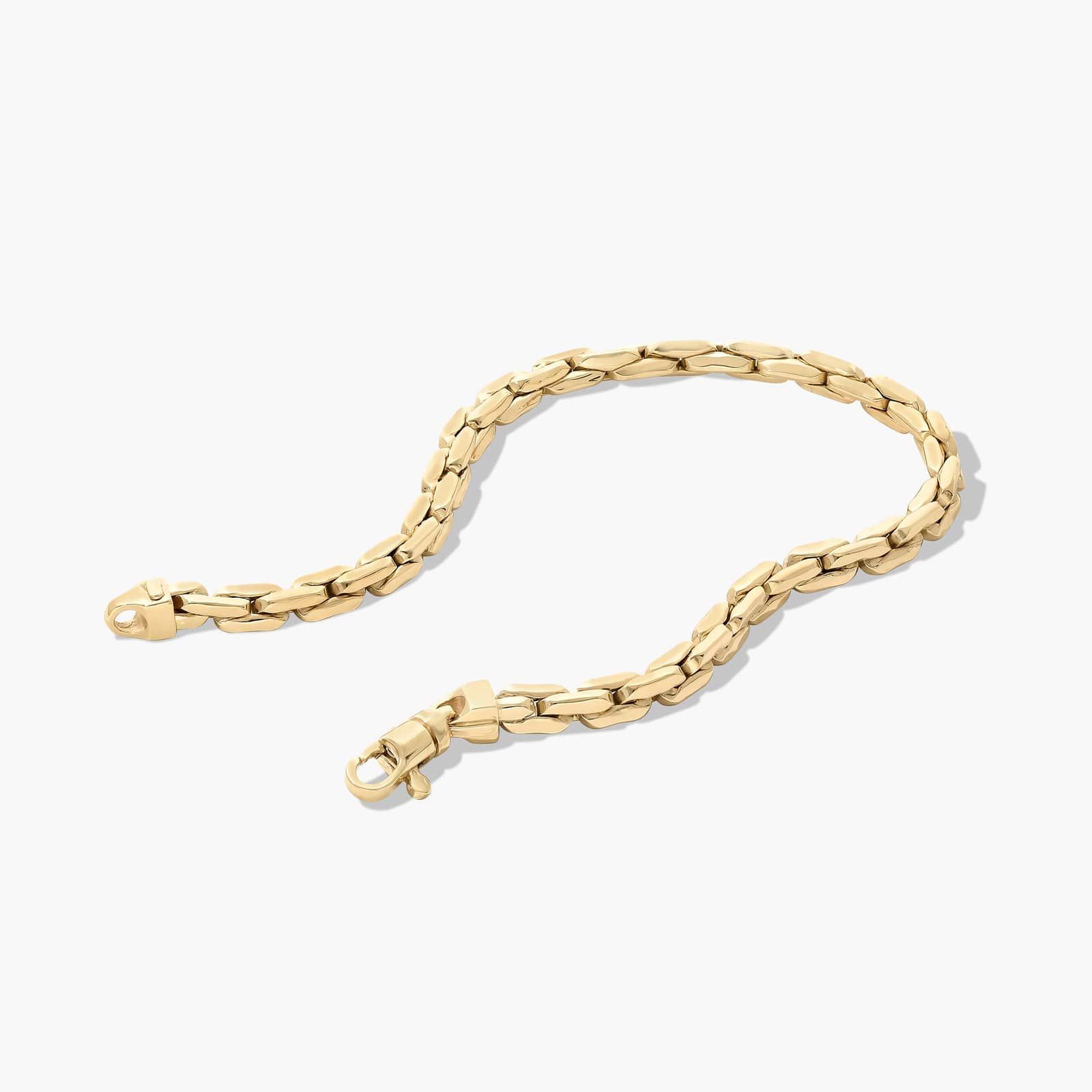 Golden Hour Compressed Cable Link Bracelet In 14K Yellow Gold