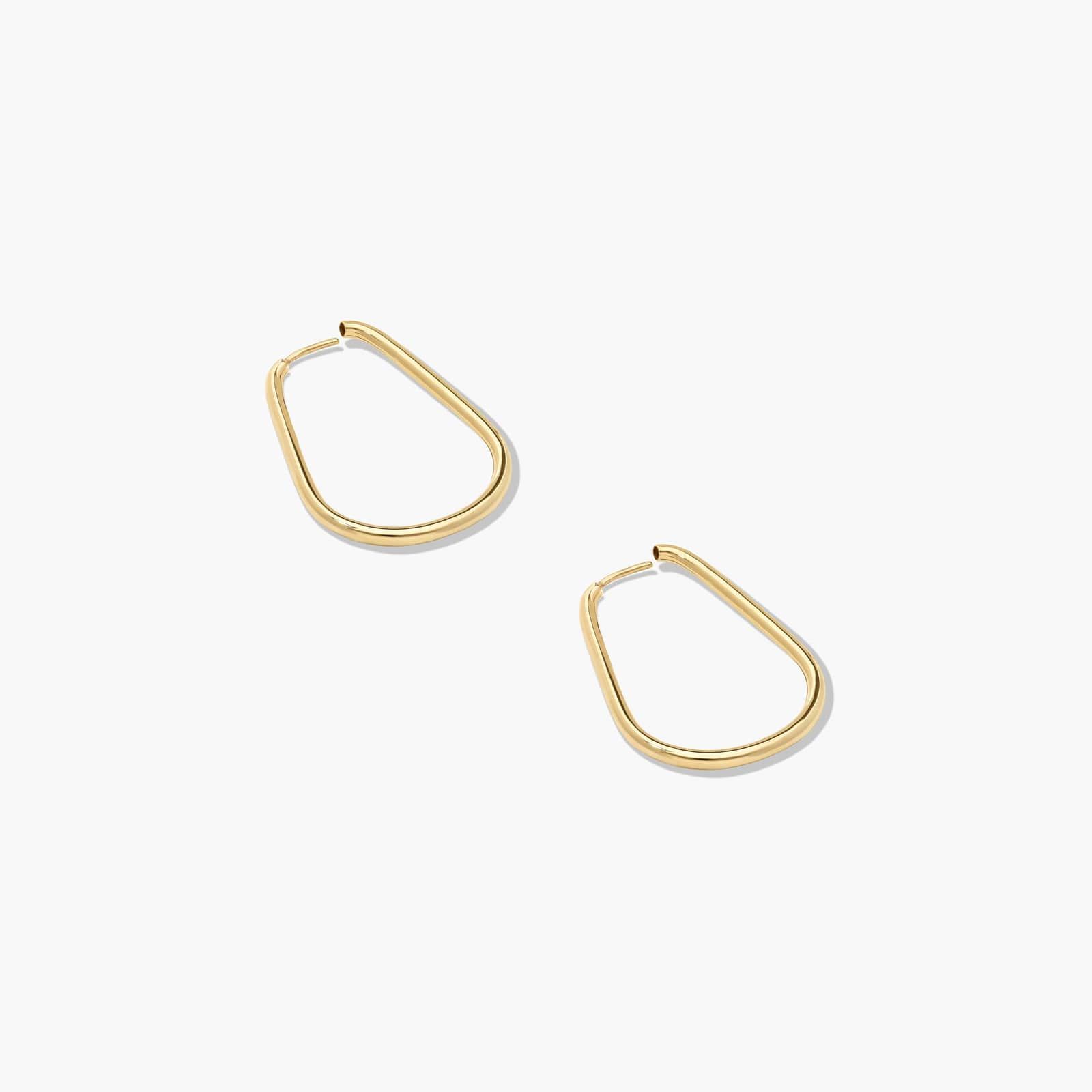 Golden Hour Tear Drop Hoop Earrings In 14K Yellow Gold