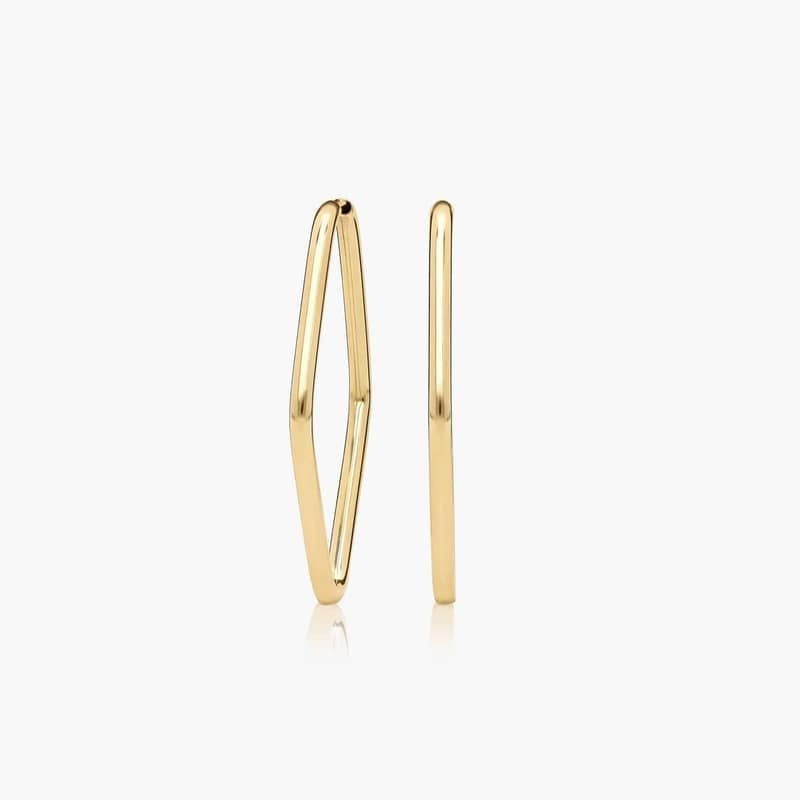 Golden Hour Diamond Shape Hoop Earrings In 14K Yellow Gold