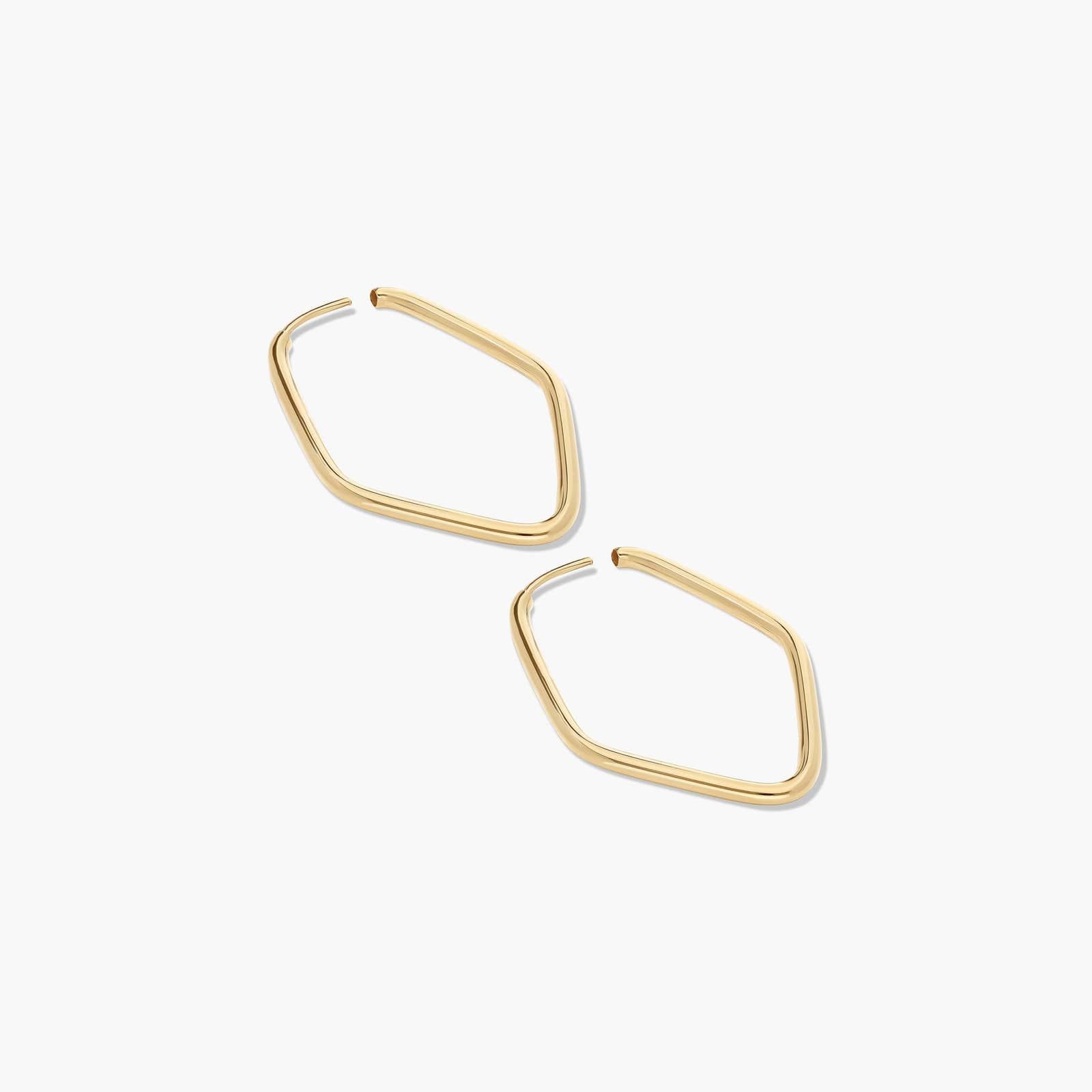 Golden Hour Diamond Shape Hoop Earrings In 14K Yellow Gold
