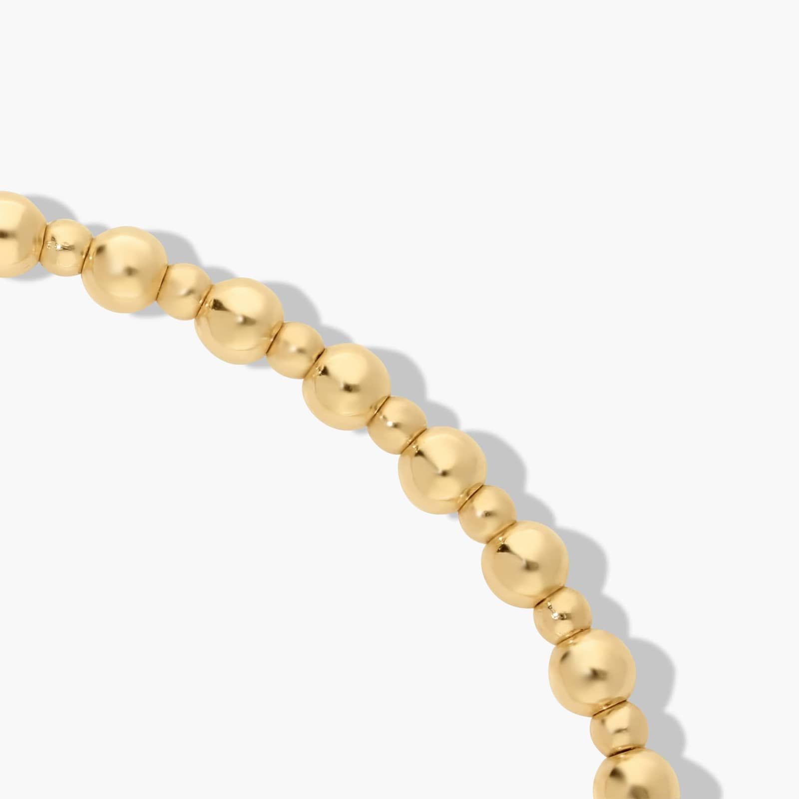 Polished Golden Hour Bead Bangle In 14K Yellow Gold