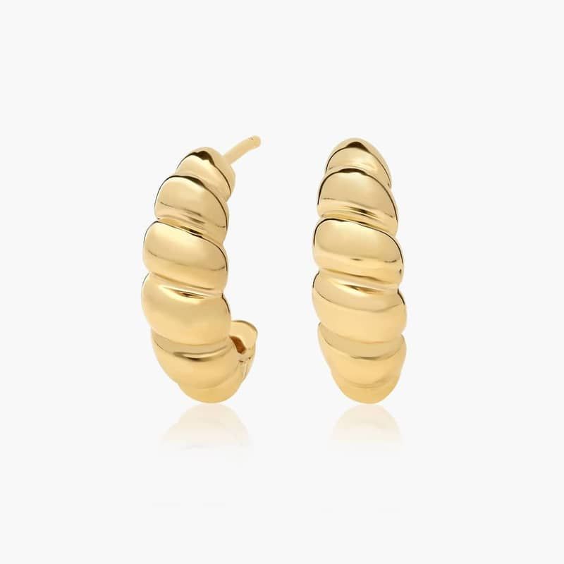 Polished Golden Hour Graduated Twist Earrings In 14K Yellow Gold