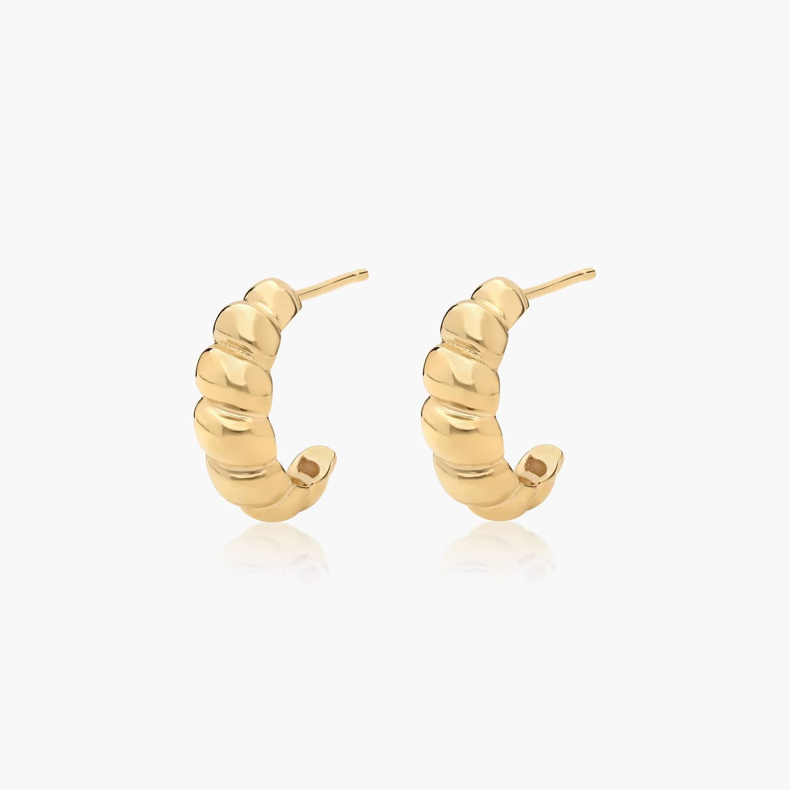 Polished Golden Hour Graduated Twist Earrings In 14K Yellow Gold
