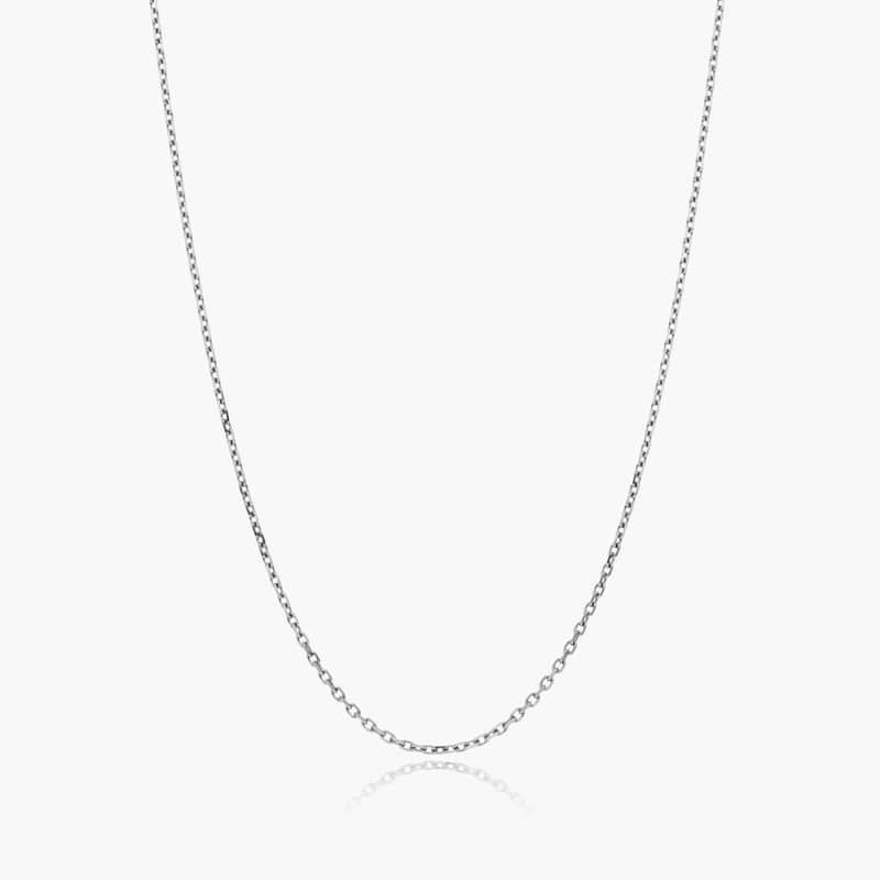 14K White Gold Silicone Bead Slider Charm Chain