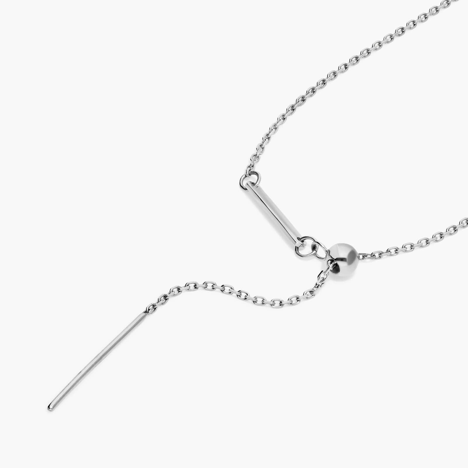 14K White Gold Silicone Bead Slider Charm Chain