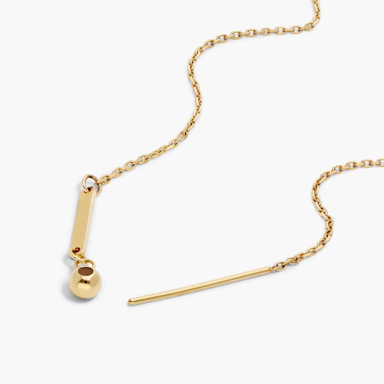 14K Yellow Gold Silicone Bead Slider Charm Chain