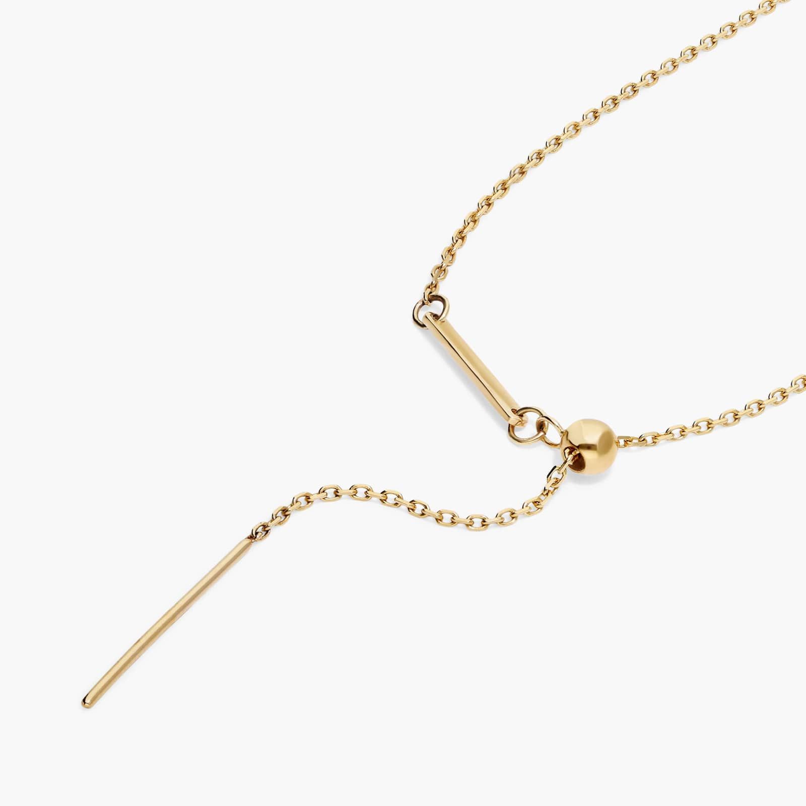 14K Yellow Gold Silicone Bead Slider Charm Chain