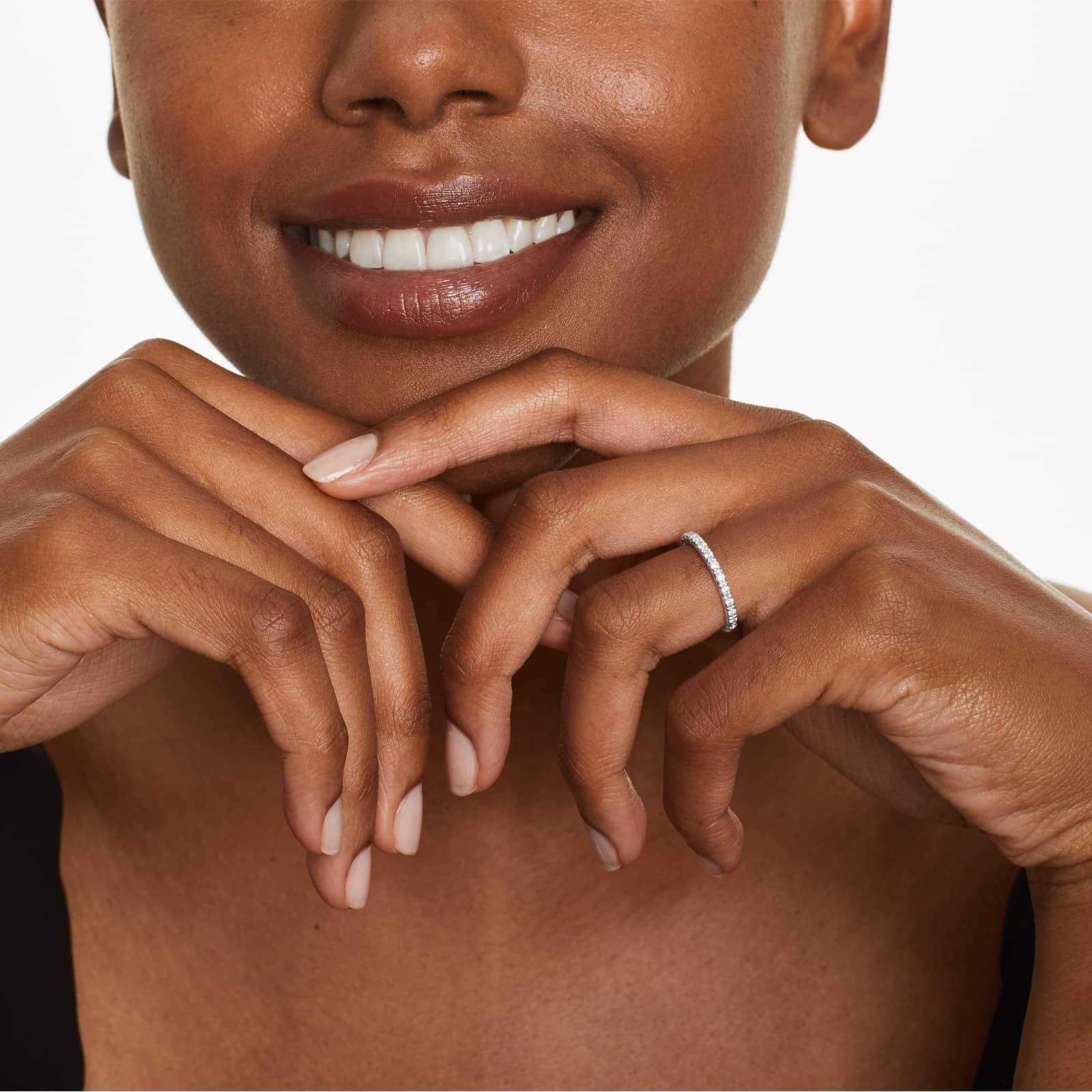 Rounded French-Cut Pavé Wedding Ring With 0.34 CTW Diamonds In 14K White Gold (1.60mm)