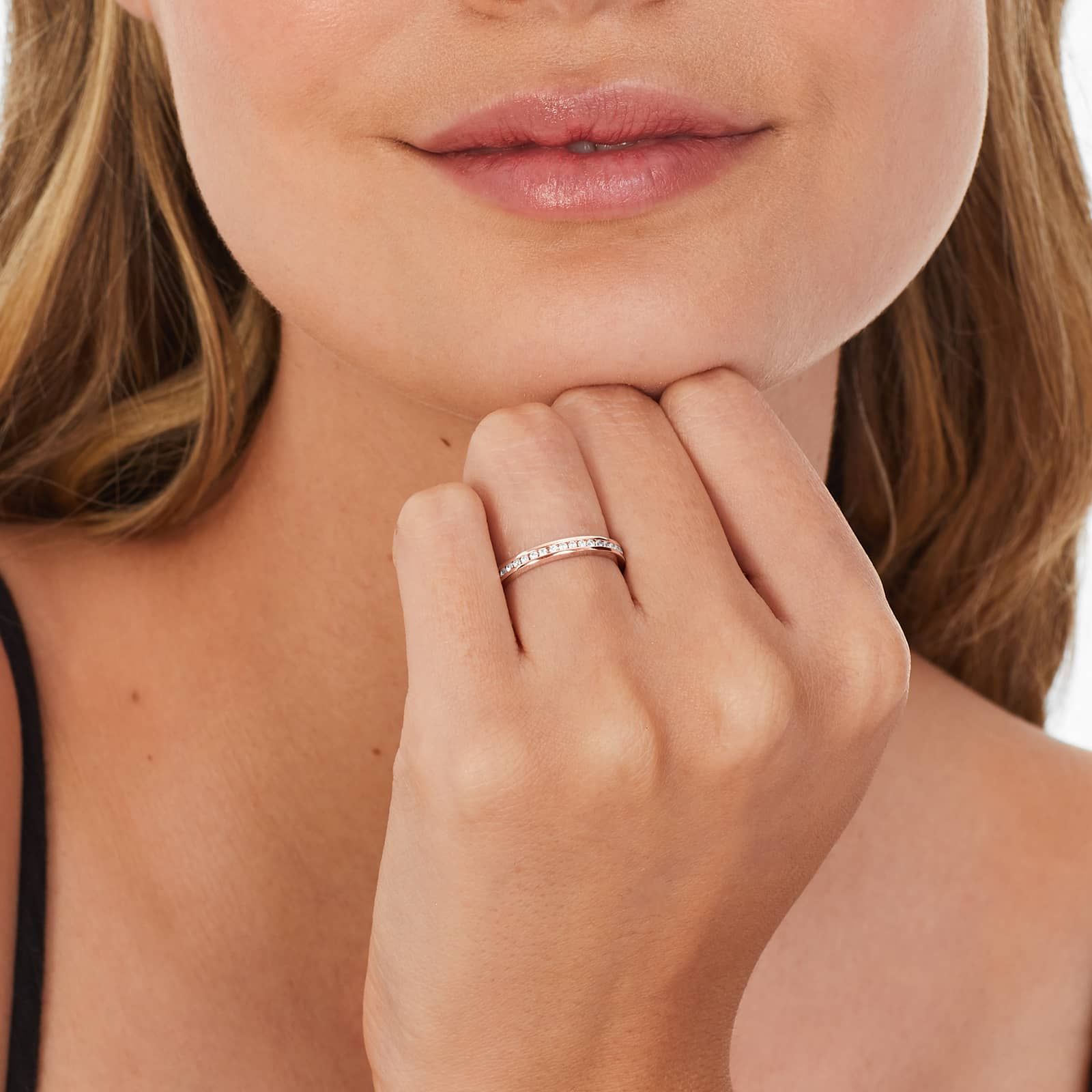 Channel Set Wedding Ring With 0.25 CTW Diamonds In 14K Rose Gold (2.50mm)