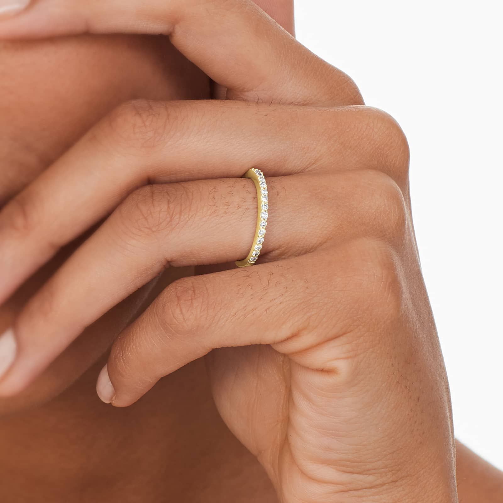 Common Prong Wedding Ring With 0.37 CTW Diamonds In 14K Yellow Gold (1.50mm)