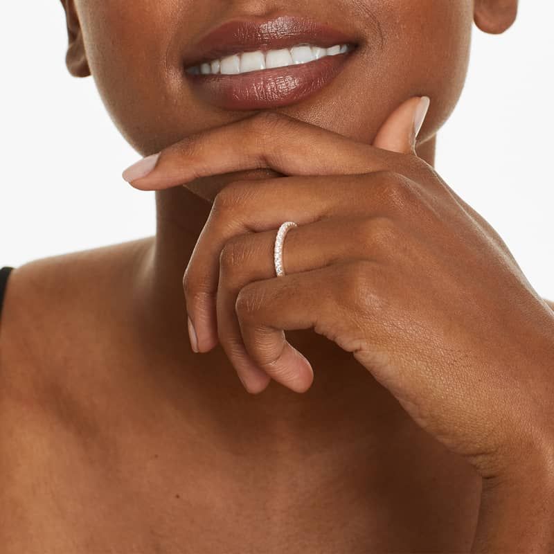 Split Prong Wedding Ring With 0.45 CTW Diamonds In 14K Rose Gold (2.00mm)