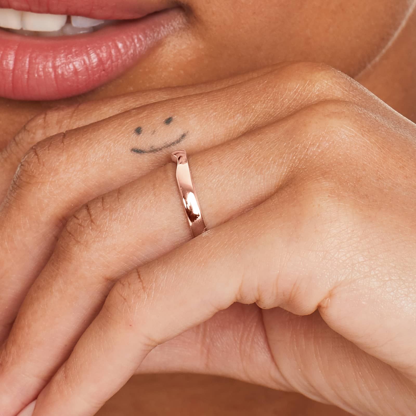 Cross Prong Wedding Ring In 14K Rose Gold (3.00mm)