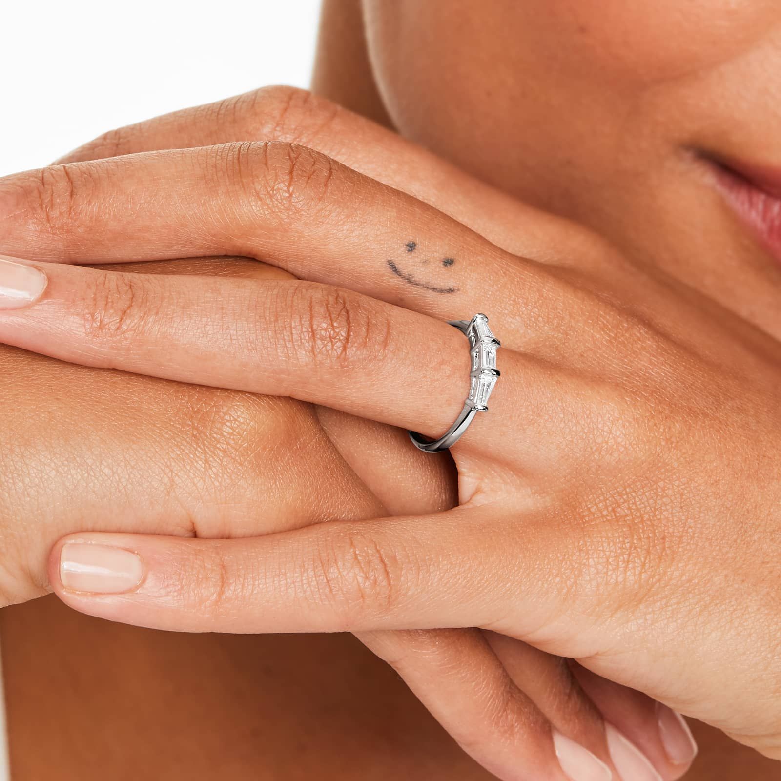 Tapered Baguette Wedding Ring With 0.33 CTW Diamonds In 18K White Gold (2.00mm)