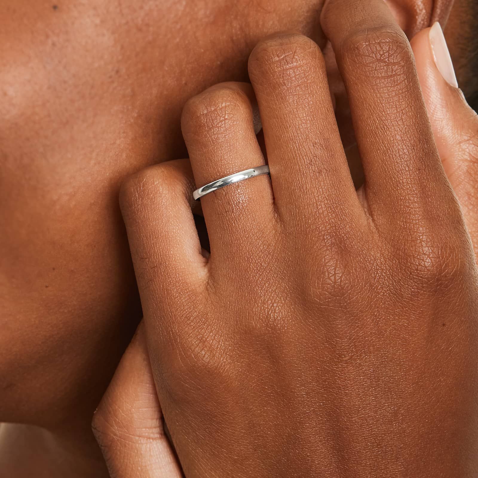 Comfort Fit Wedding Ring In 18K White Gold (2.00mm)