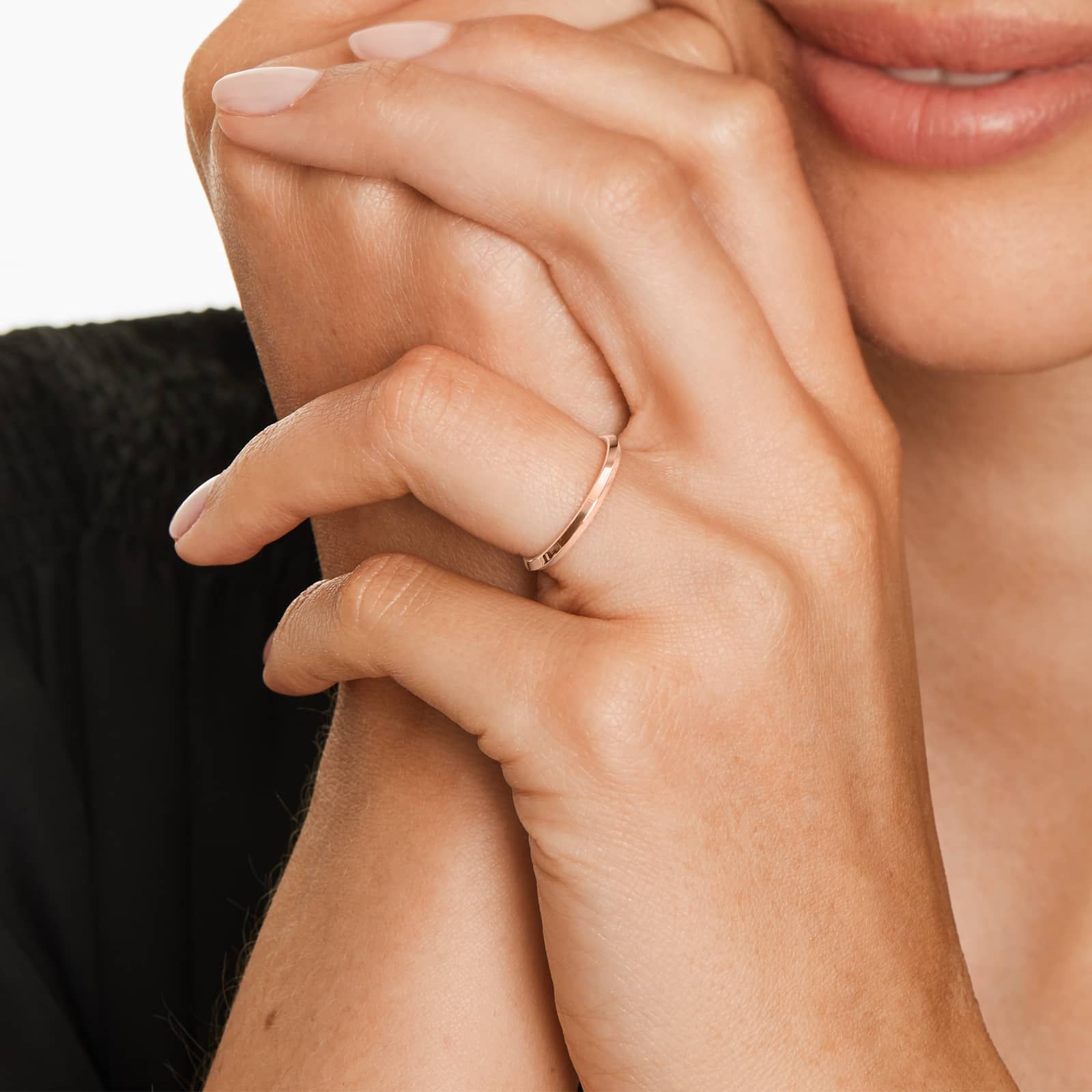 Knife Edge Wedding Ring In 14K Rose Gold (2.00mm)