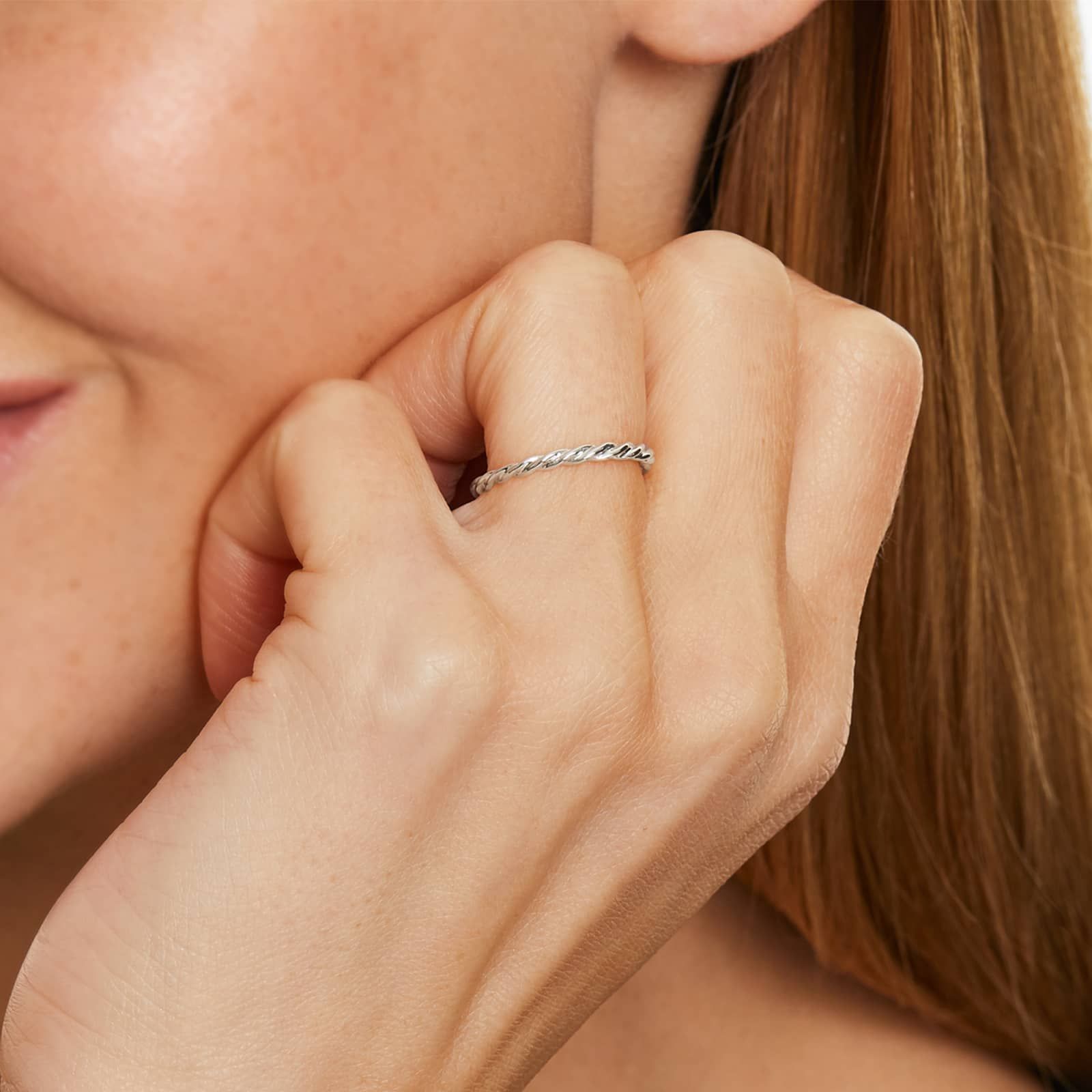 Cable Wedding Ring In 14K White Gold (2.00mm)