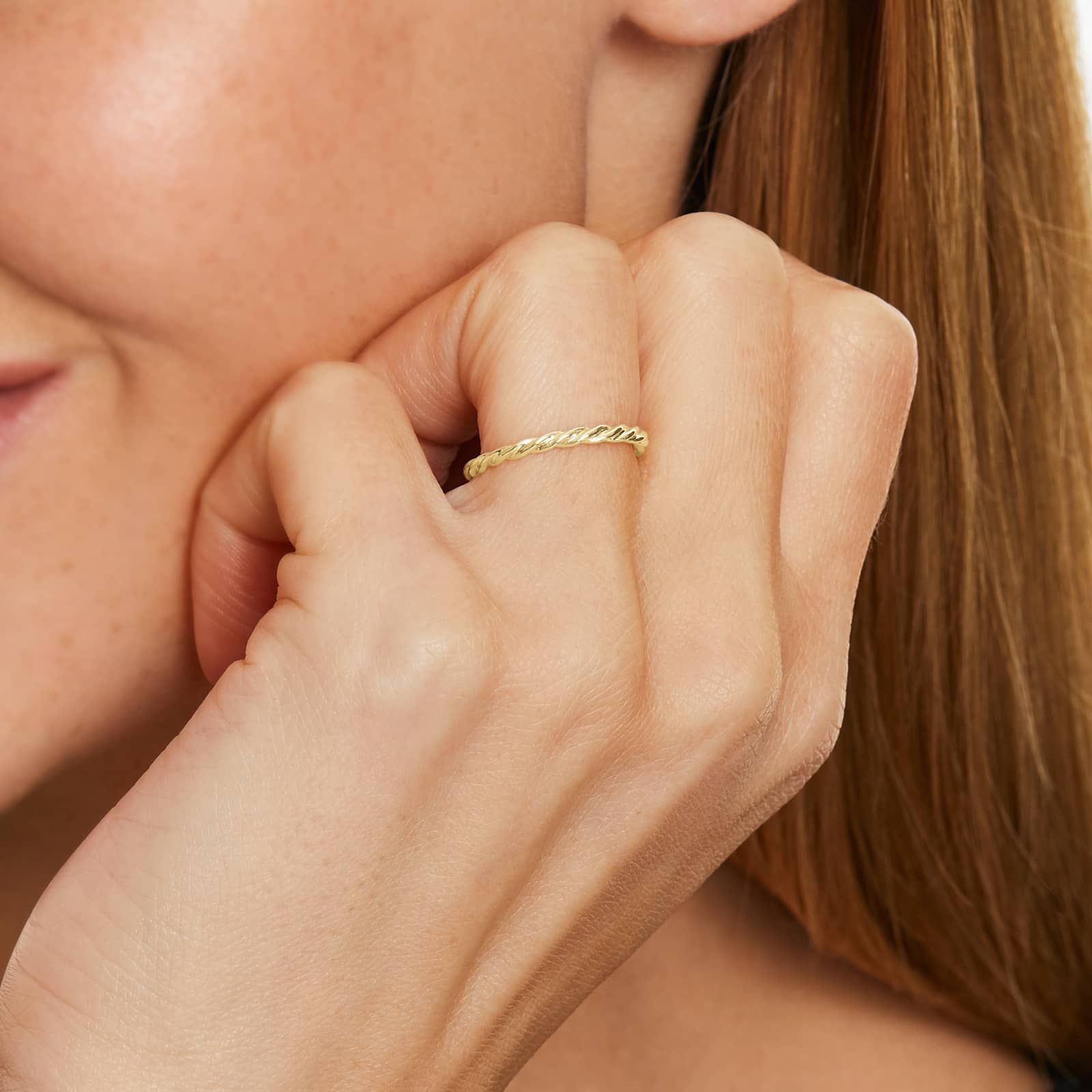 Cable Wedding Ring In 14K Yellow Gold (2.00mm)